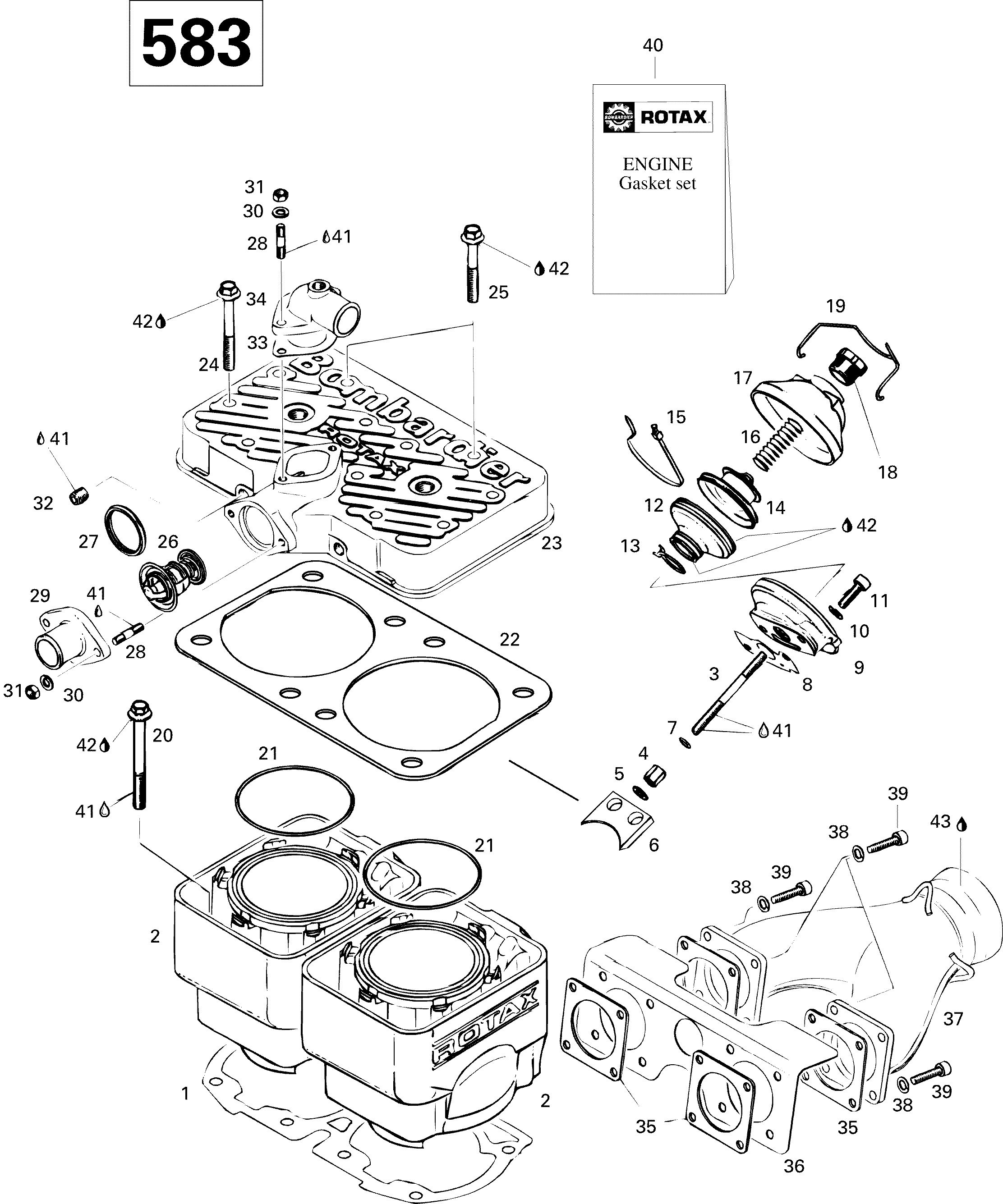 Cylinder And Exhaust Manifold 583