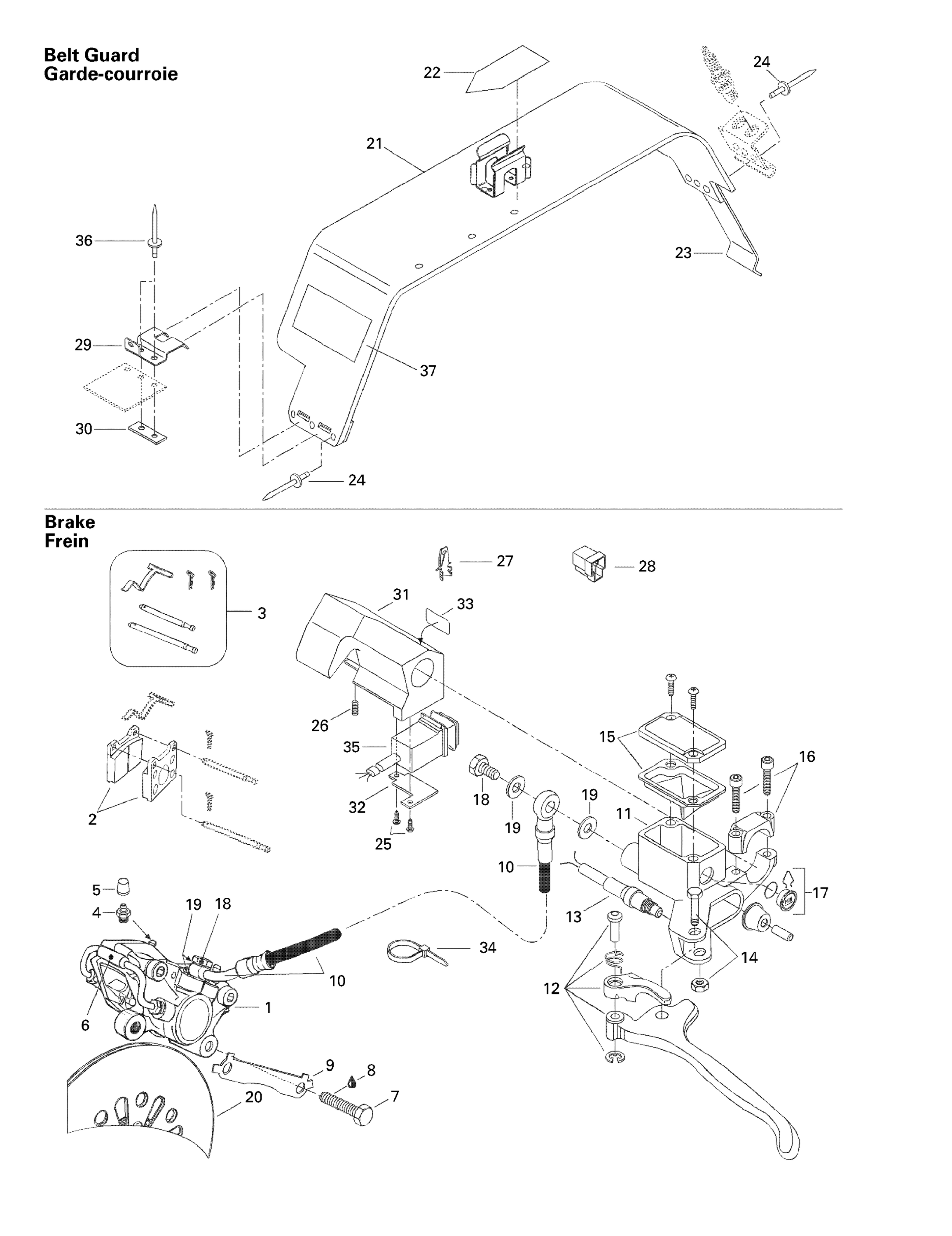 Схема узла: Hydraulic Brake And Belt Guard