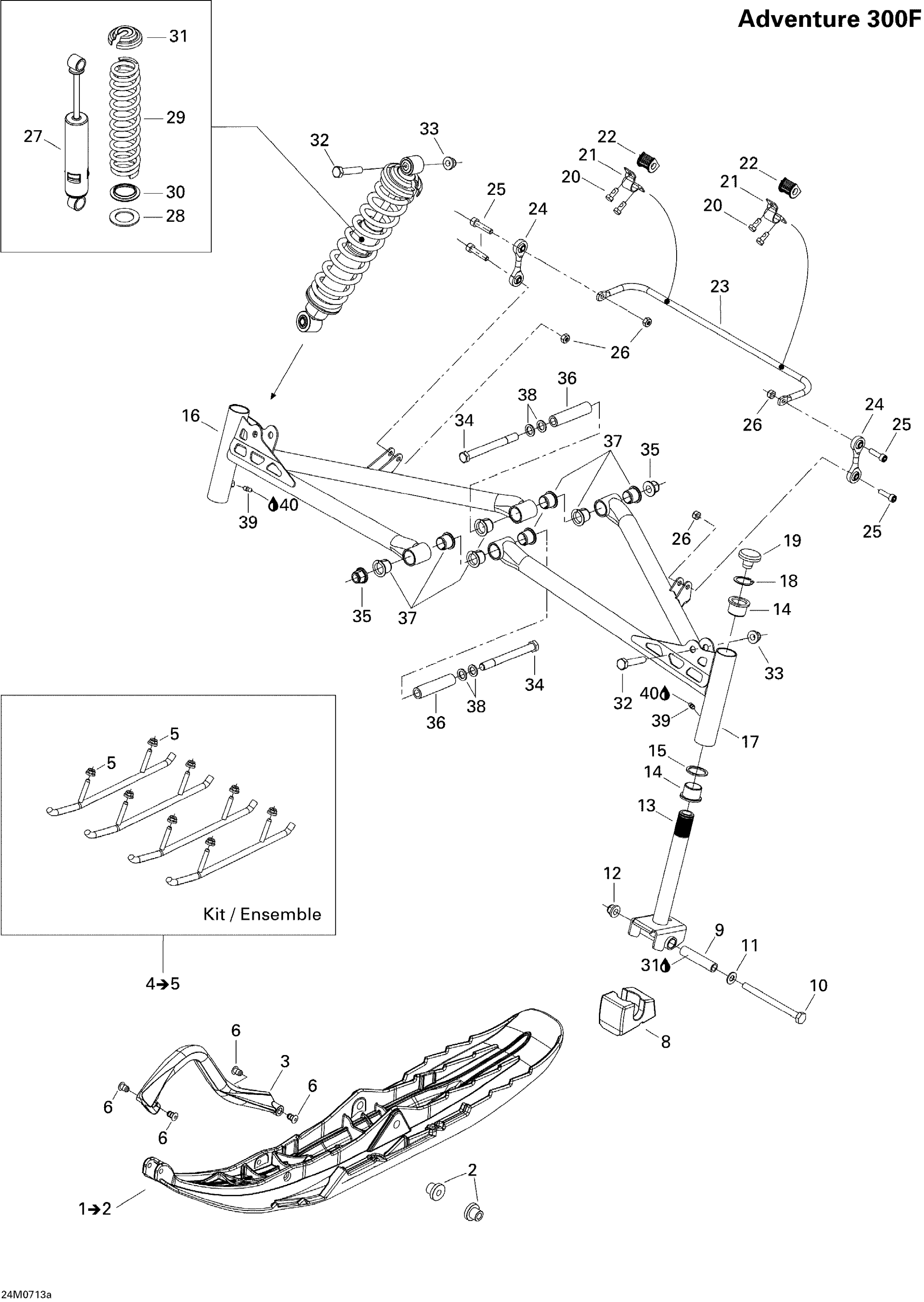 Схема узла: Front Suspension And Ski 300F