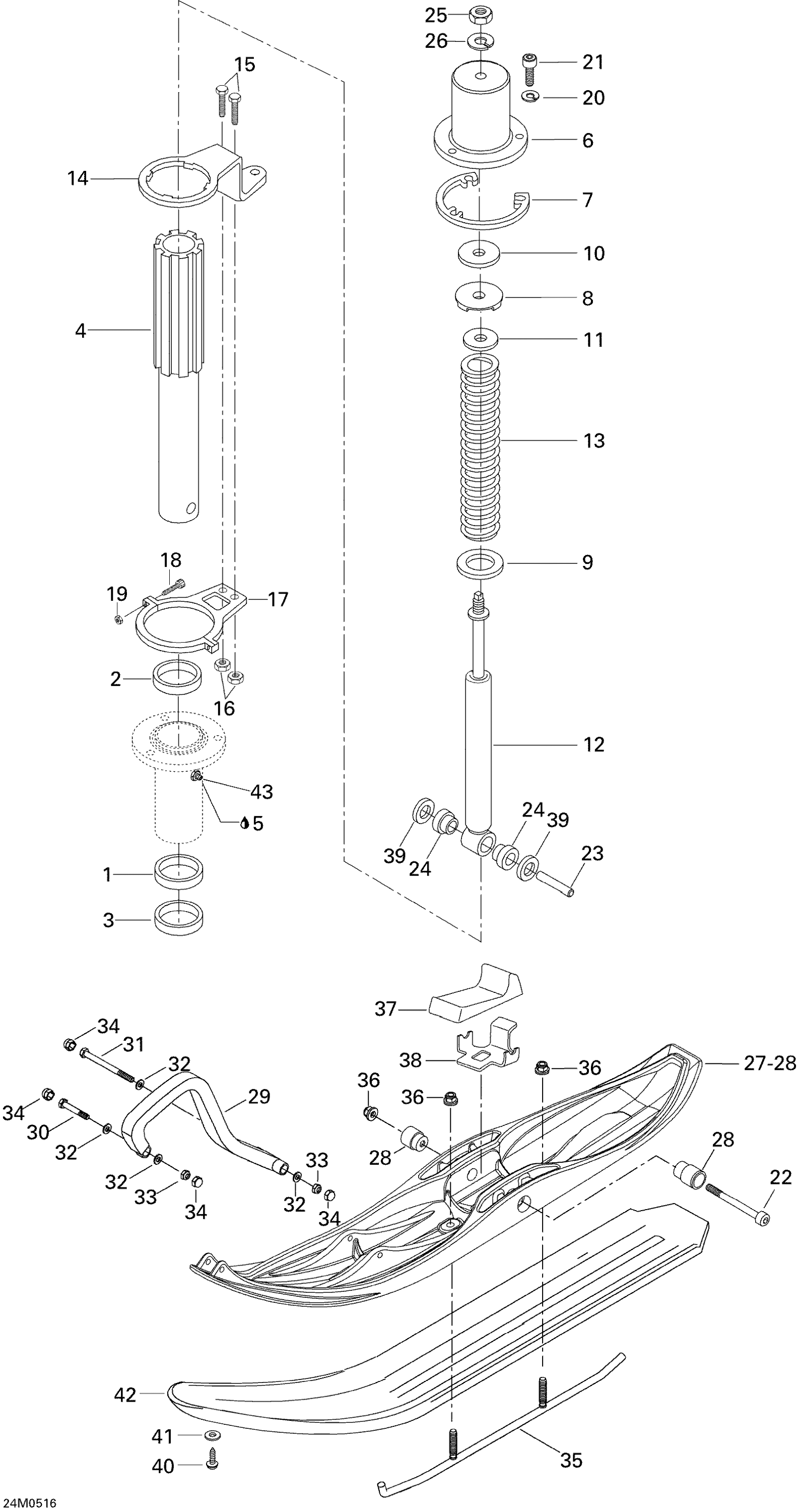 Схема узла: Front Suspension And Ski