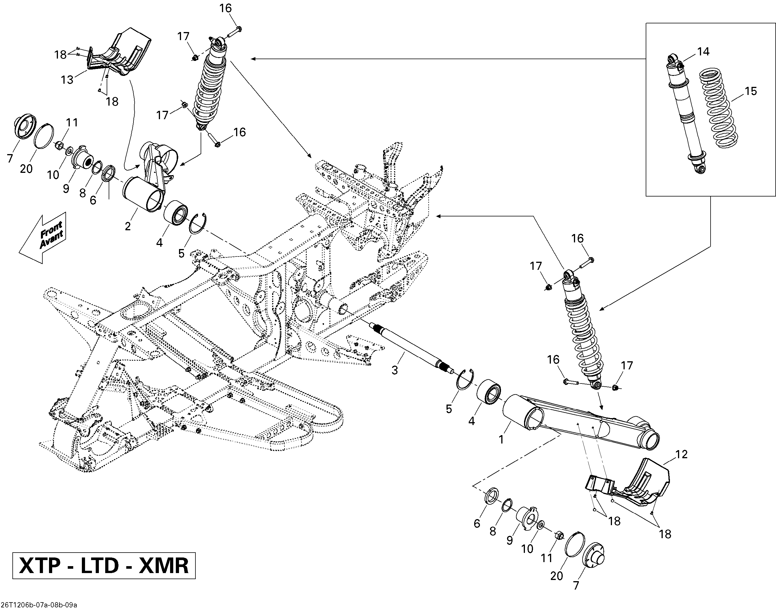 Схема узла: Rear Suspension XTP