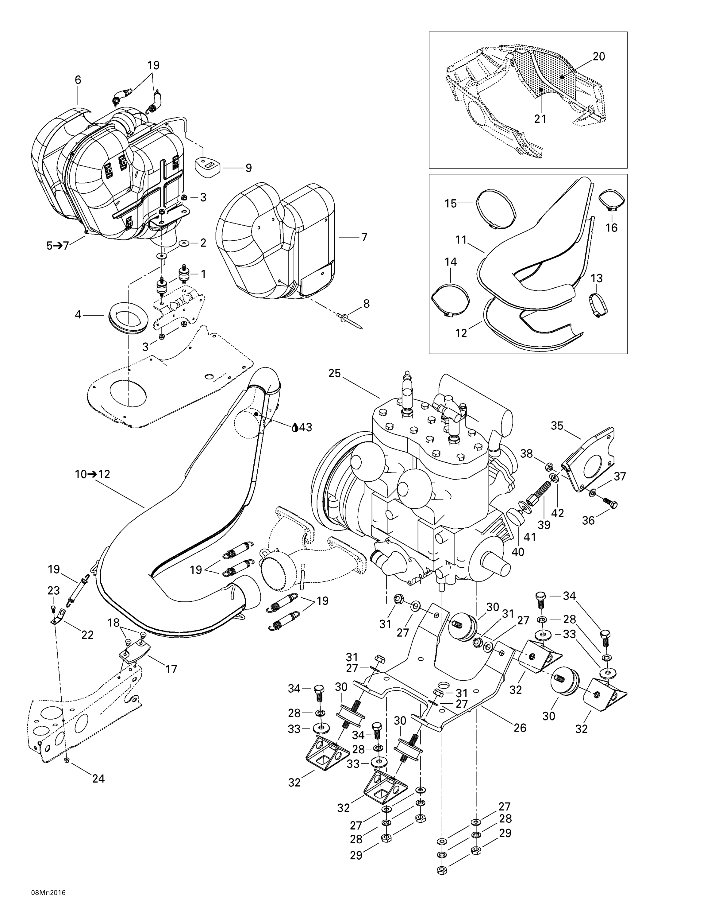 Engine Support And Muffler