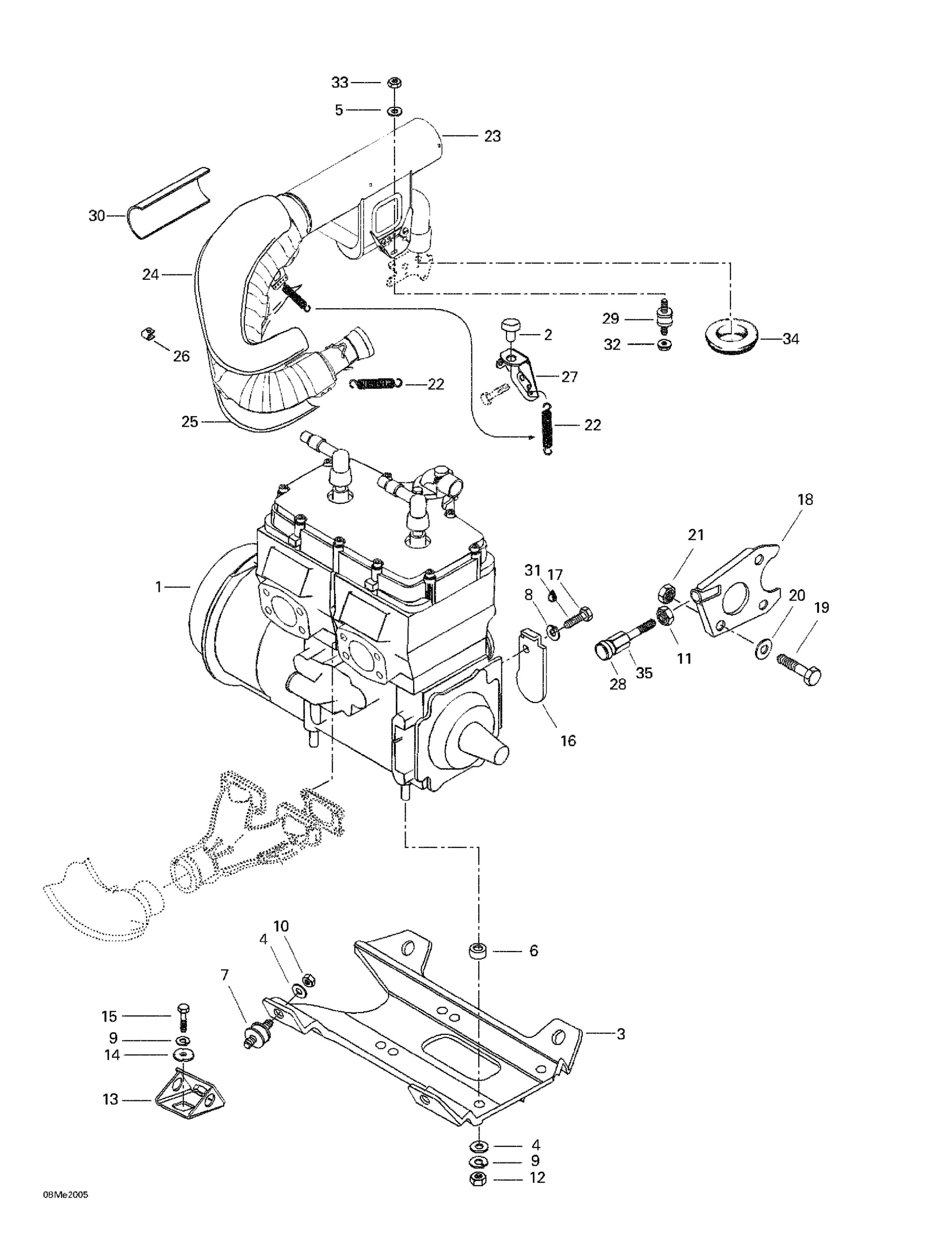 Engine Support And Muffler