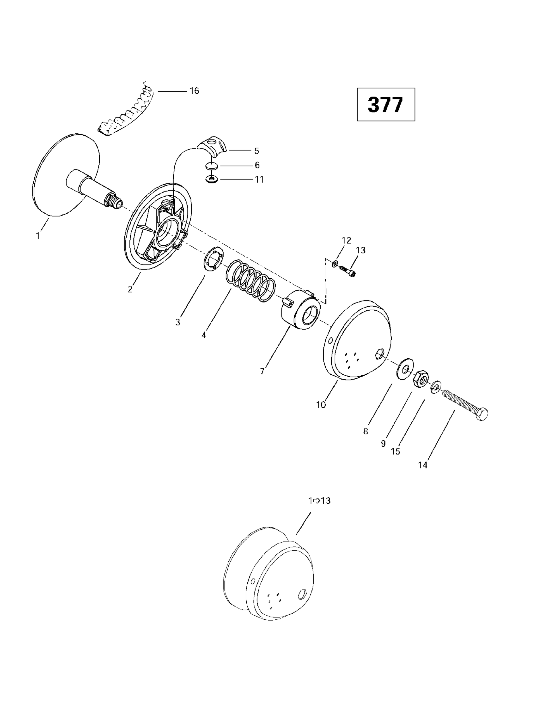 Схема узла: Drive Pulley (377)
