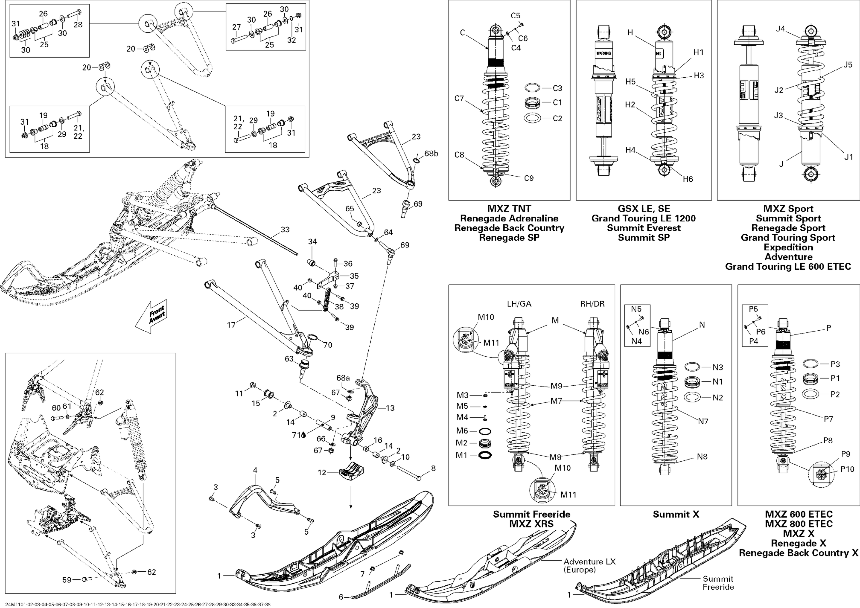 Схема узла: Front Suspension And Ski