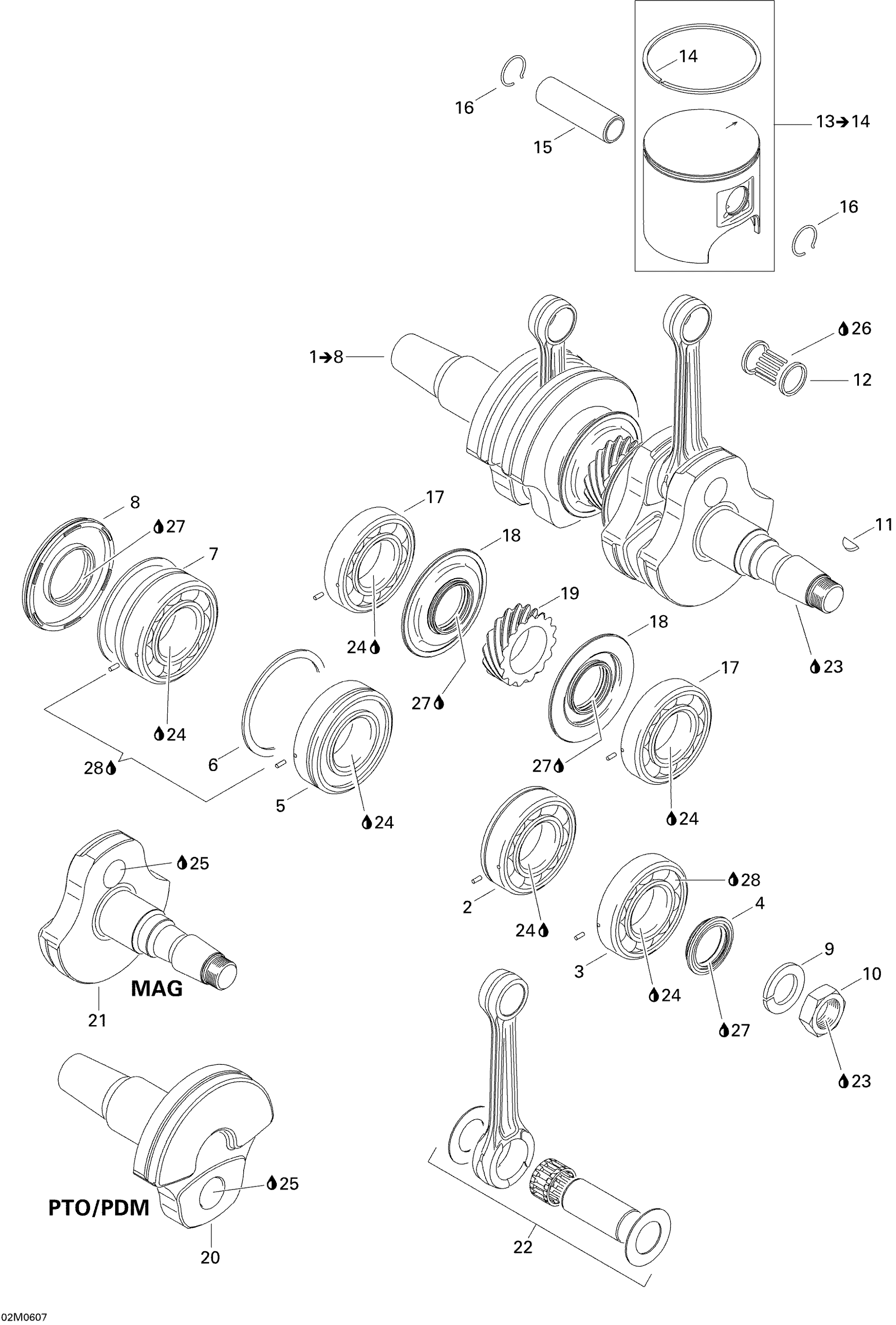 Схема узла: Crankshaft And Pistons