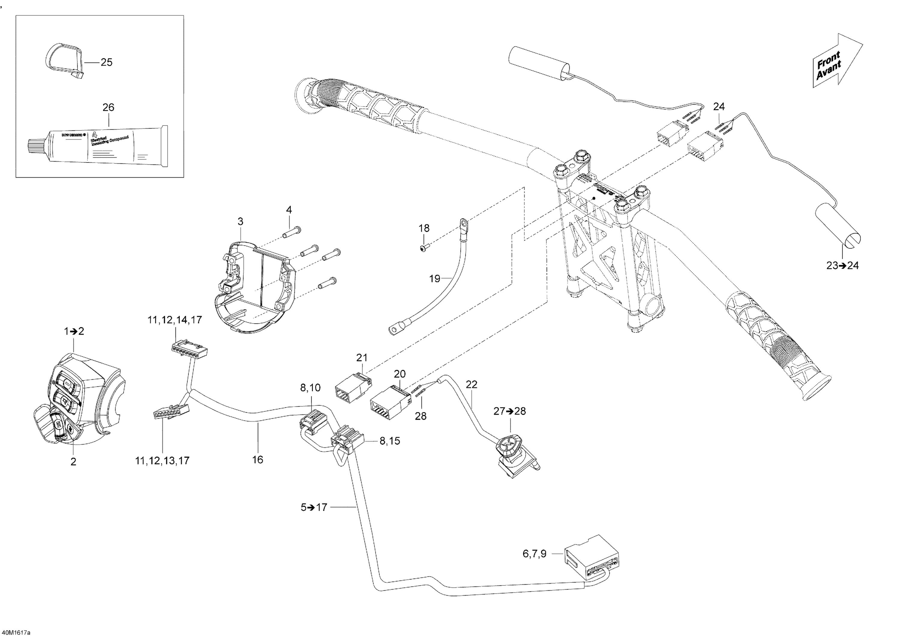 Схема узла: Steering Wiring Harness - 550F