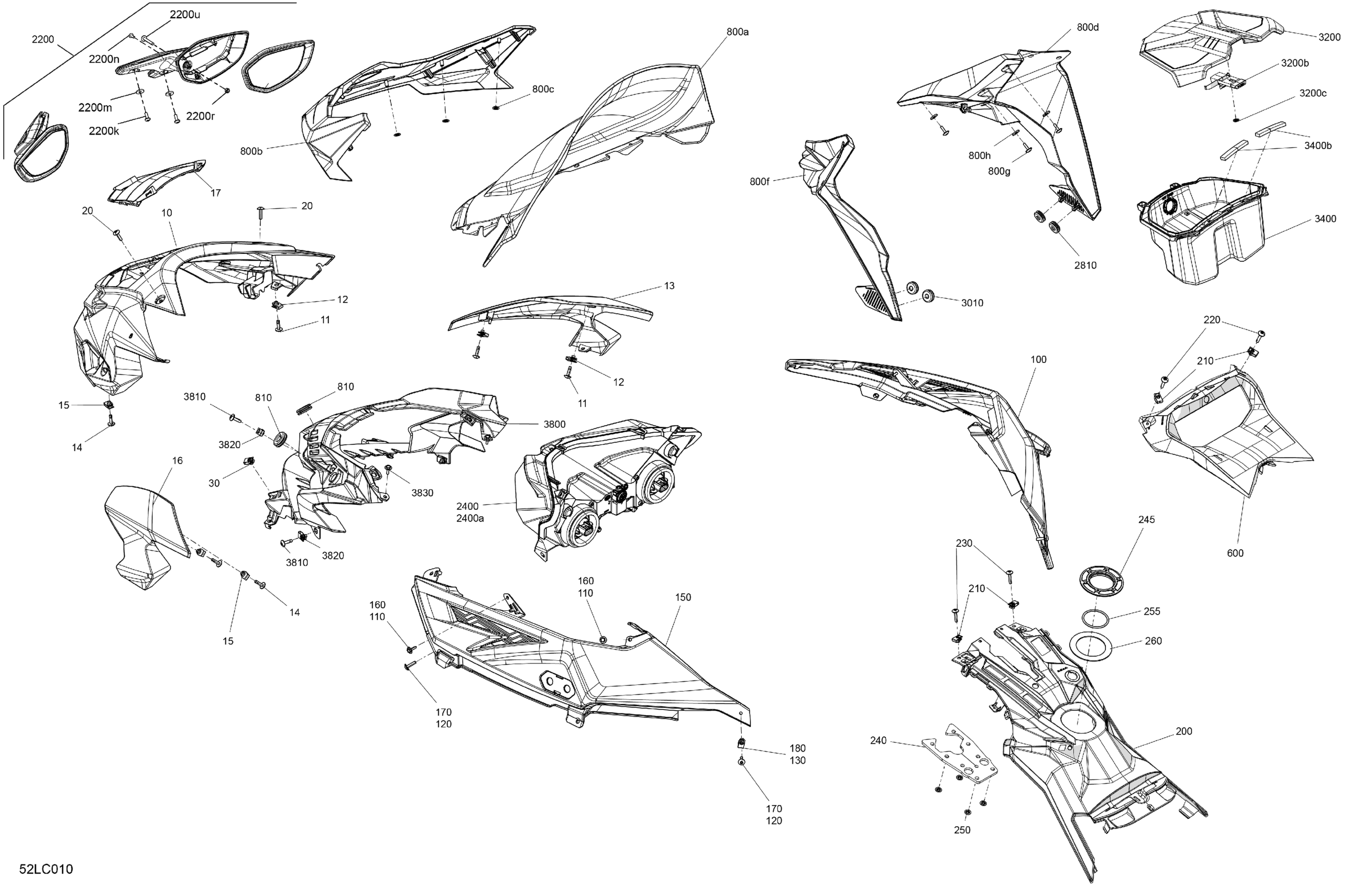 Схема узла: Body - Hood Section and WindShield