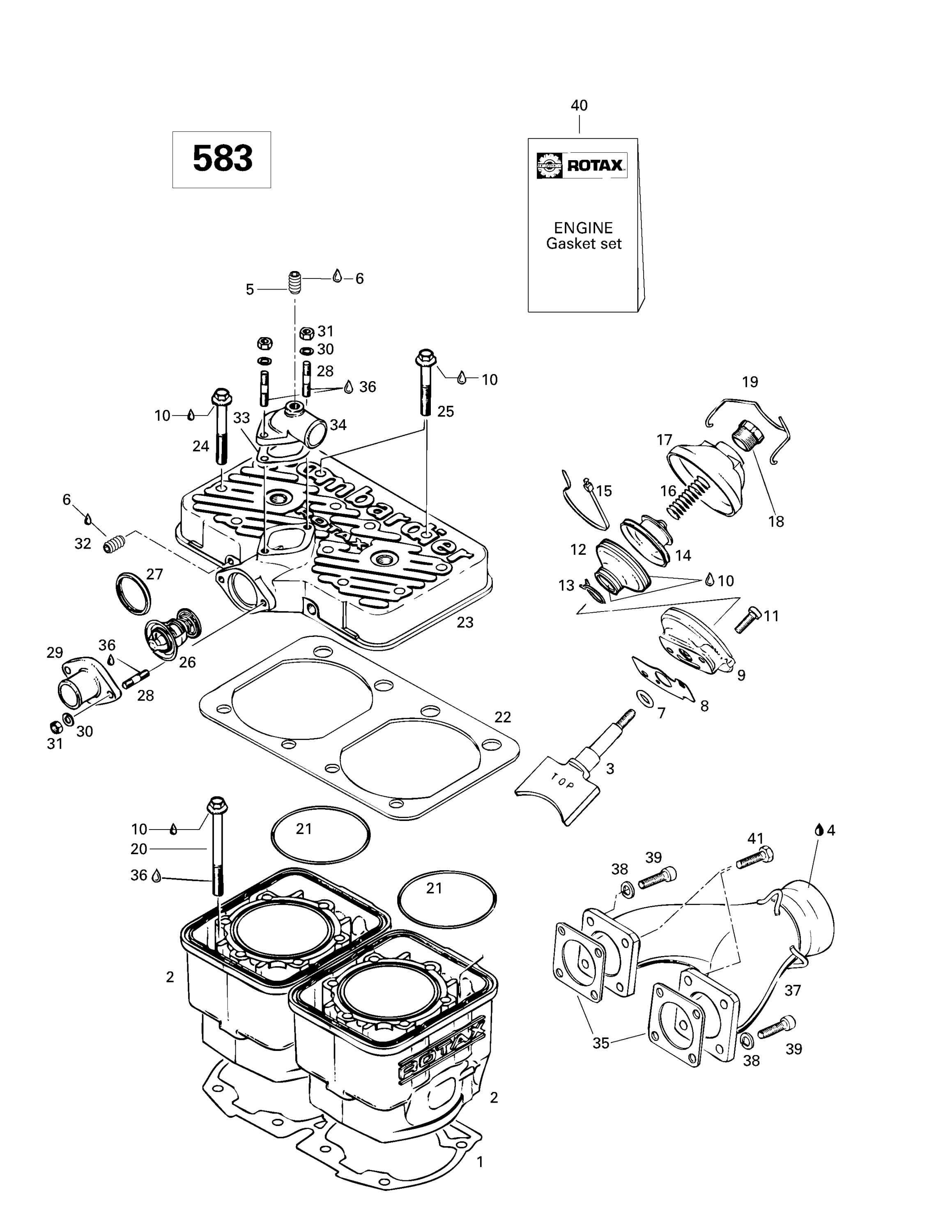 Cylinder, Exhaust Manifold (583)