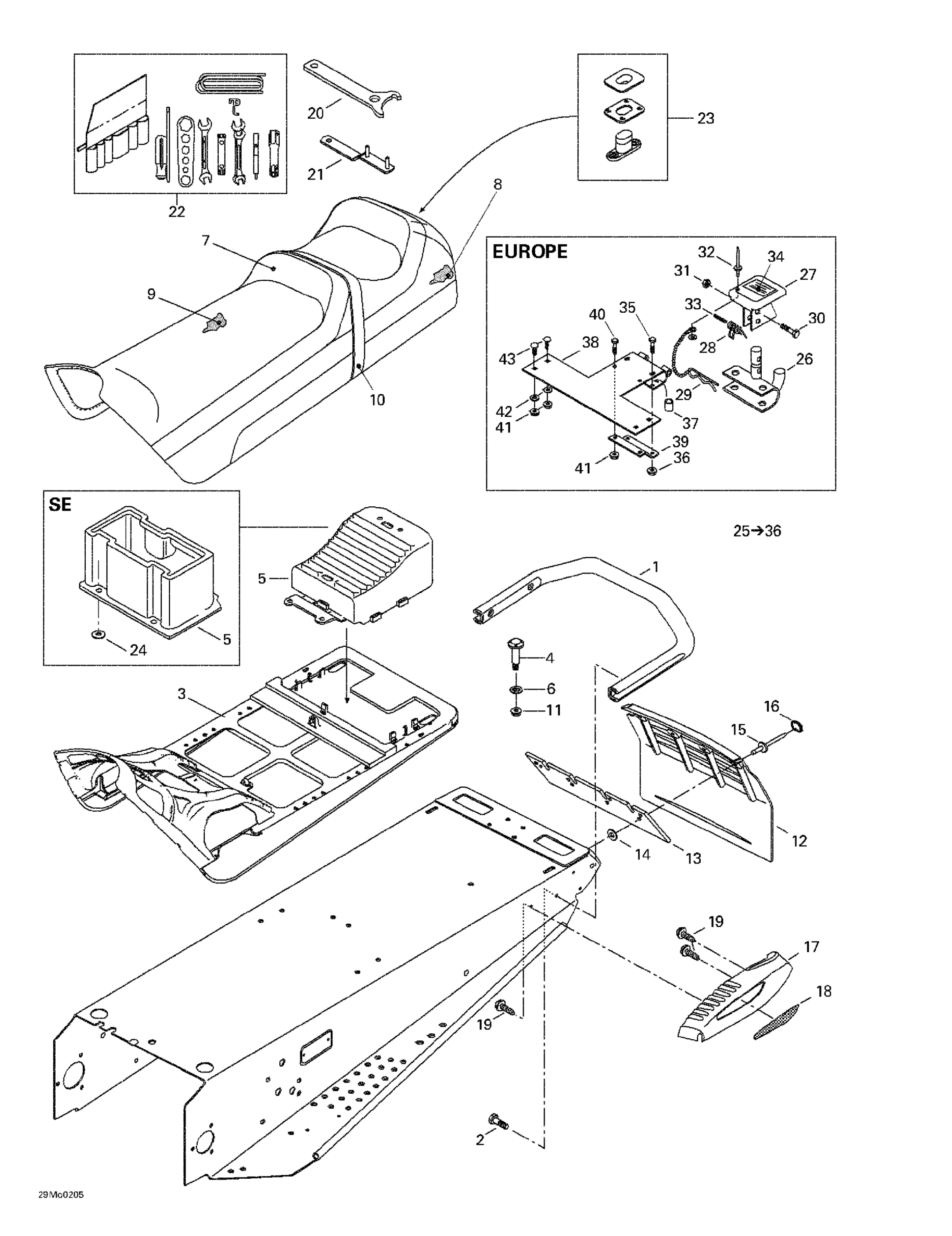 Схема узла: Seat, Accessories, Hitch