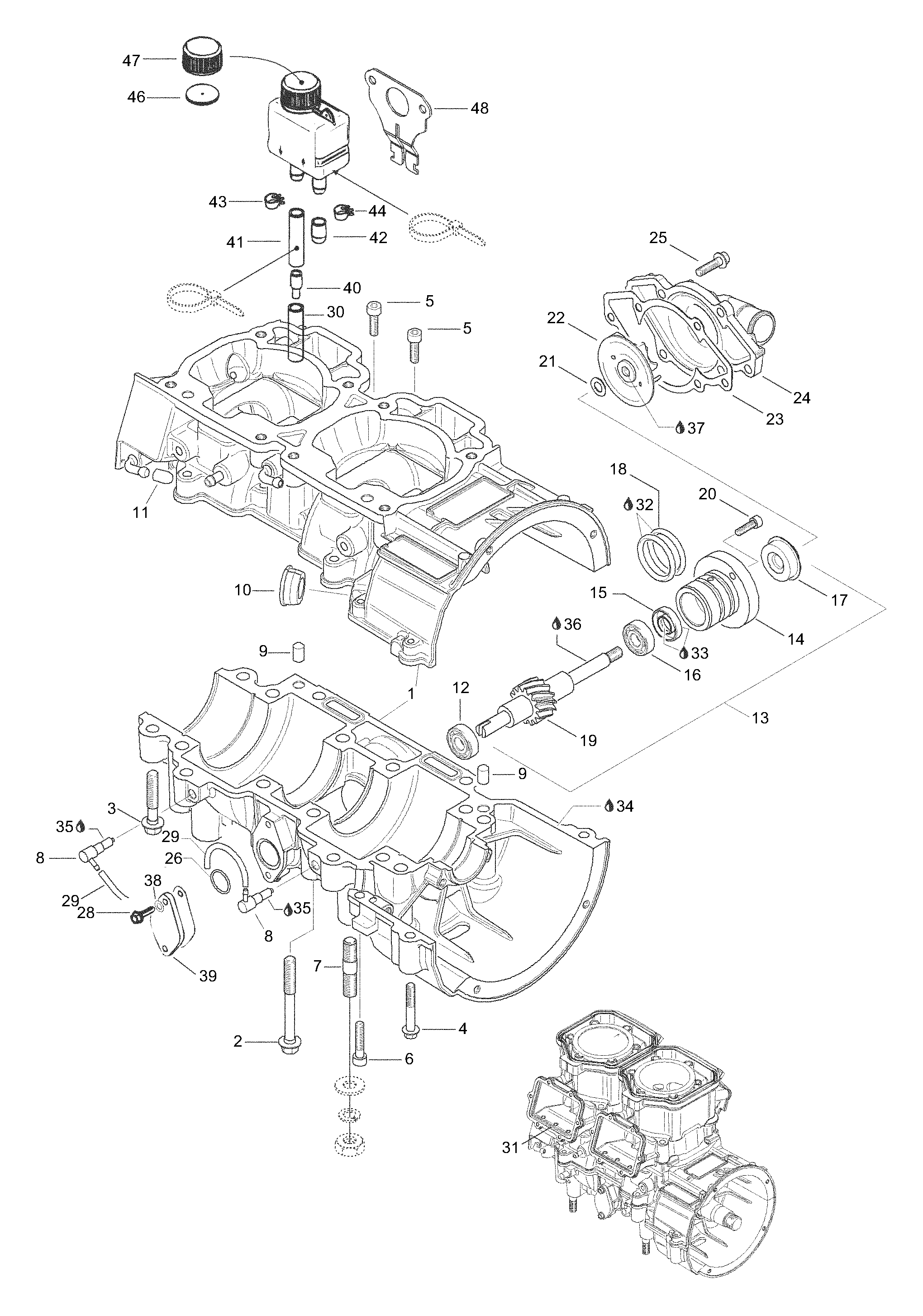 Схема узла: Crankcase