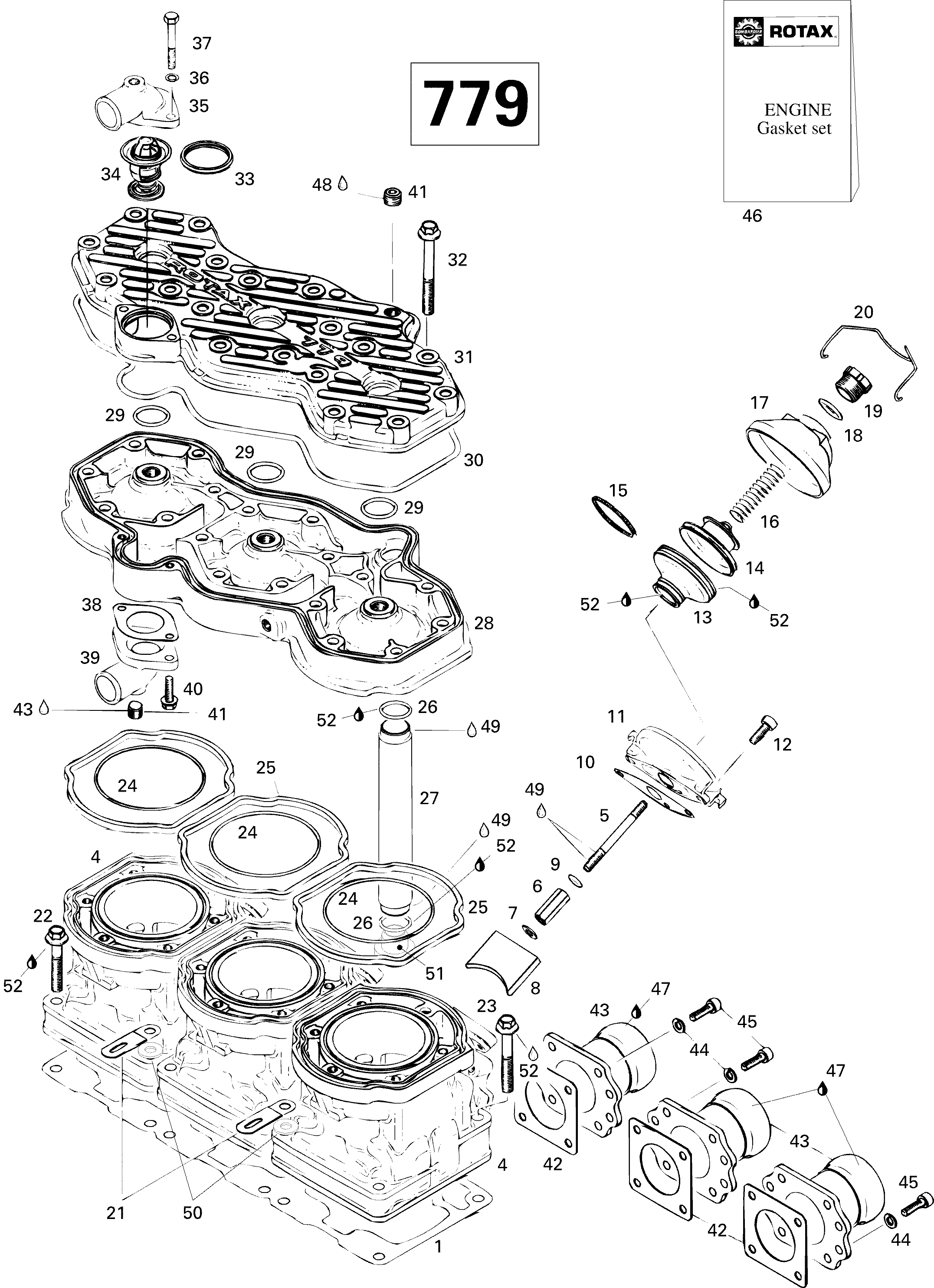 Cylinder And Exhaust Manifold 779