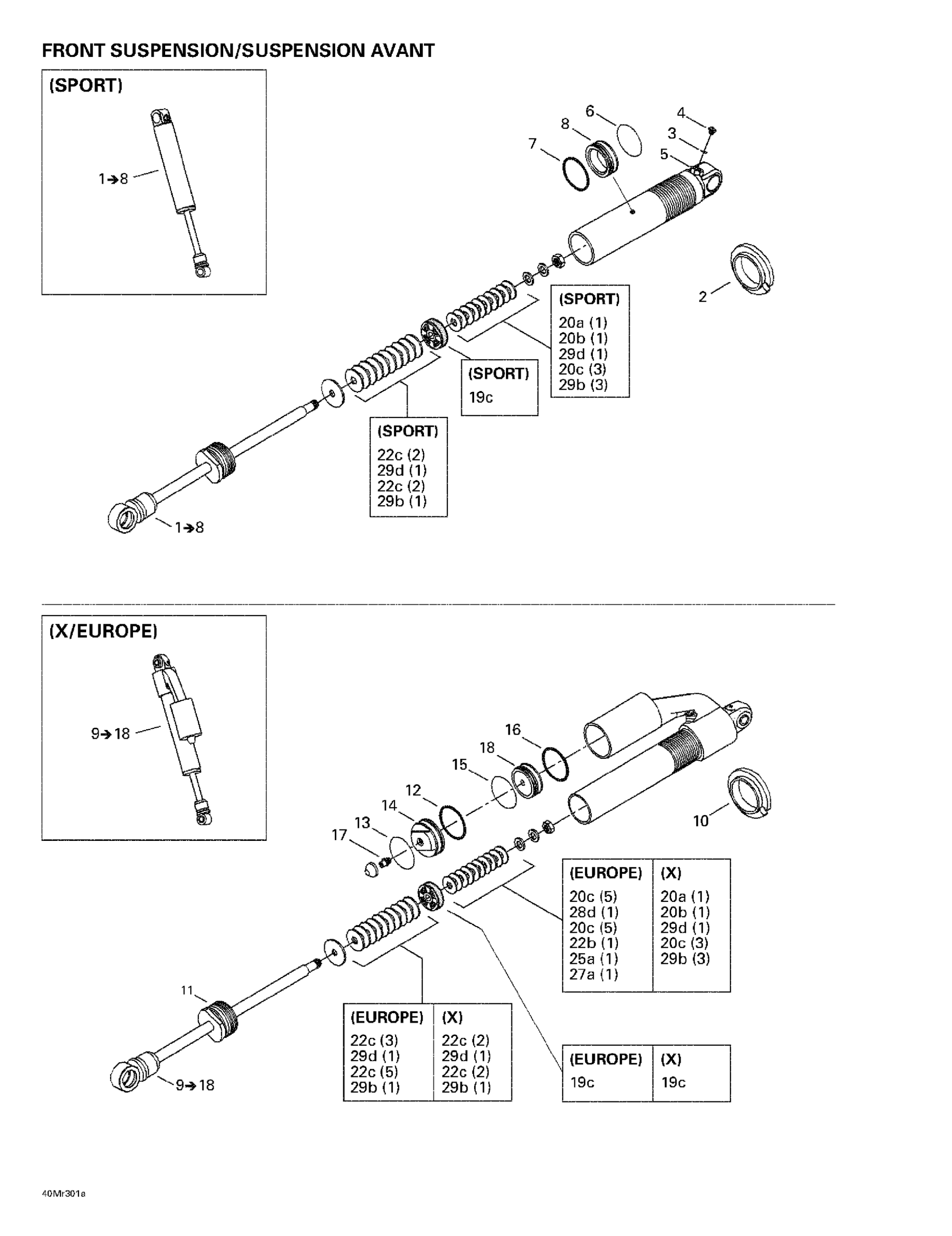 Front Take Apart Shocks