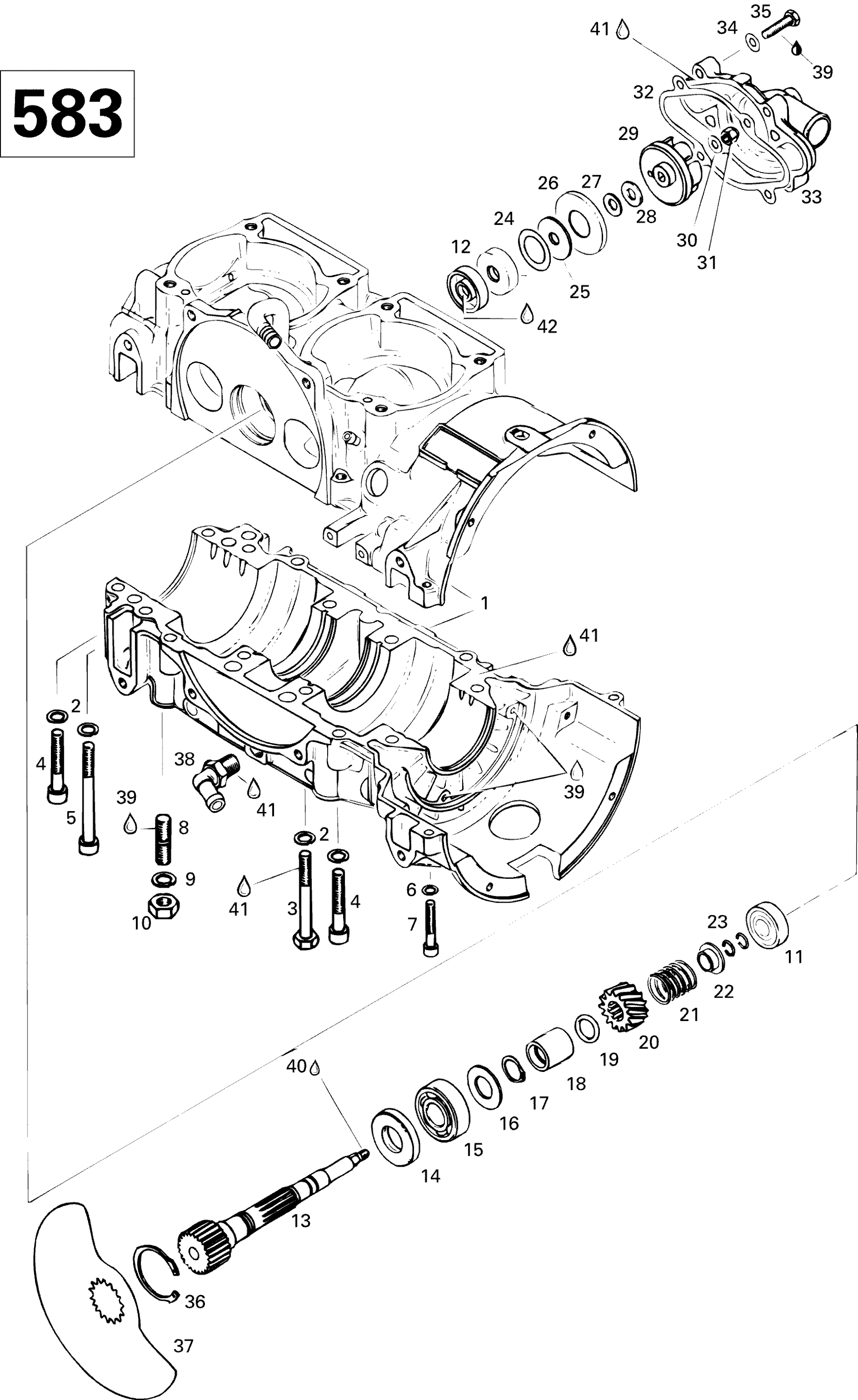 Схема узла: Crankcase (583)