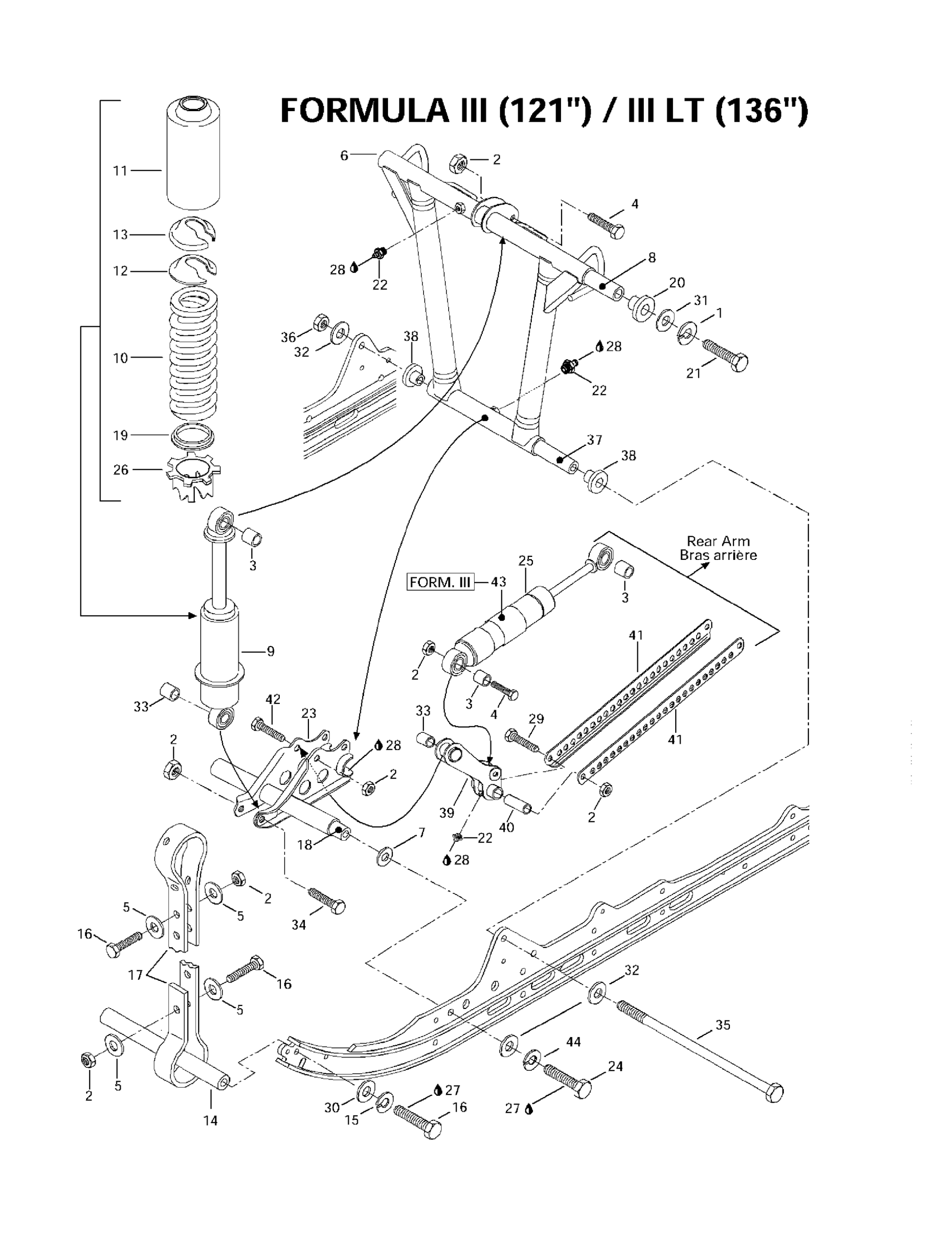 Front Arm, Rear Suspension 121”-136”