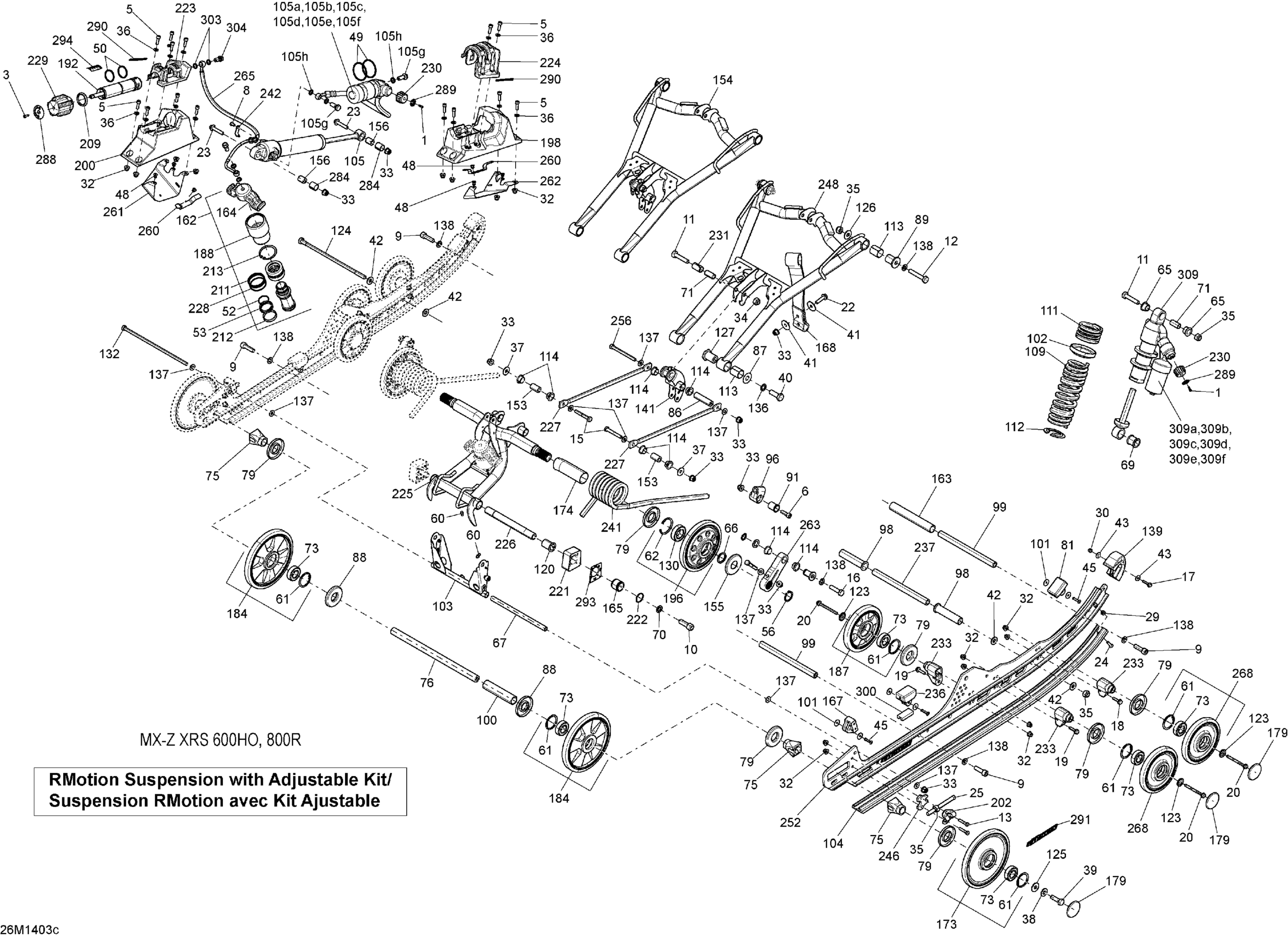 Схема узла: Rear Suspension RMotion w ADJ KIT_26M1403c