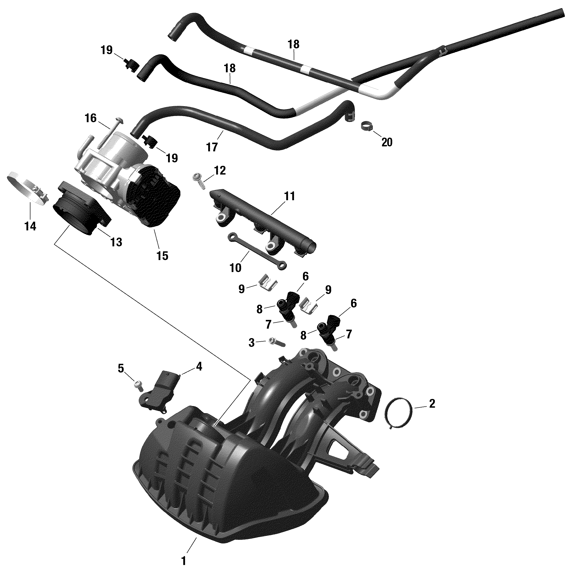 Engine - Air Intake Manifold And Throttle Body 1