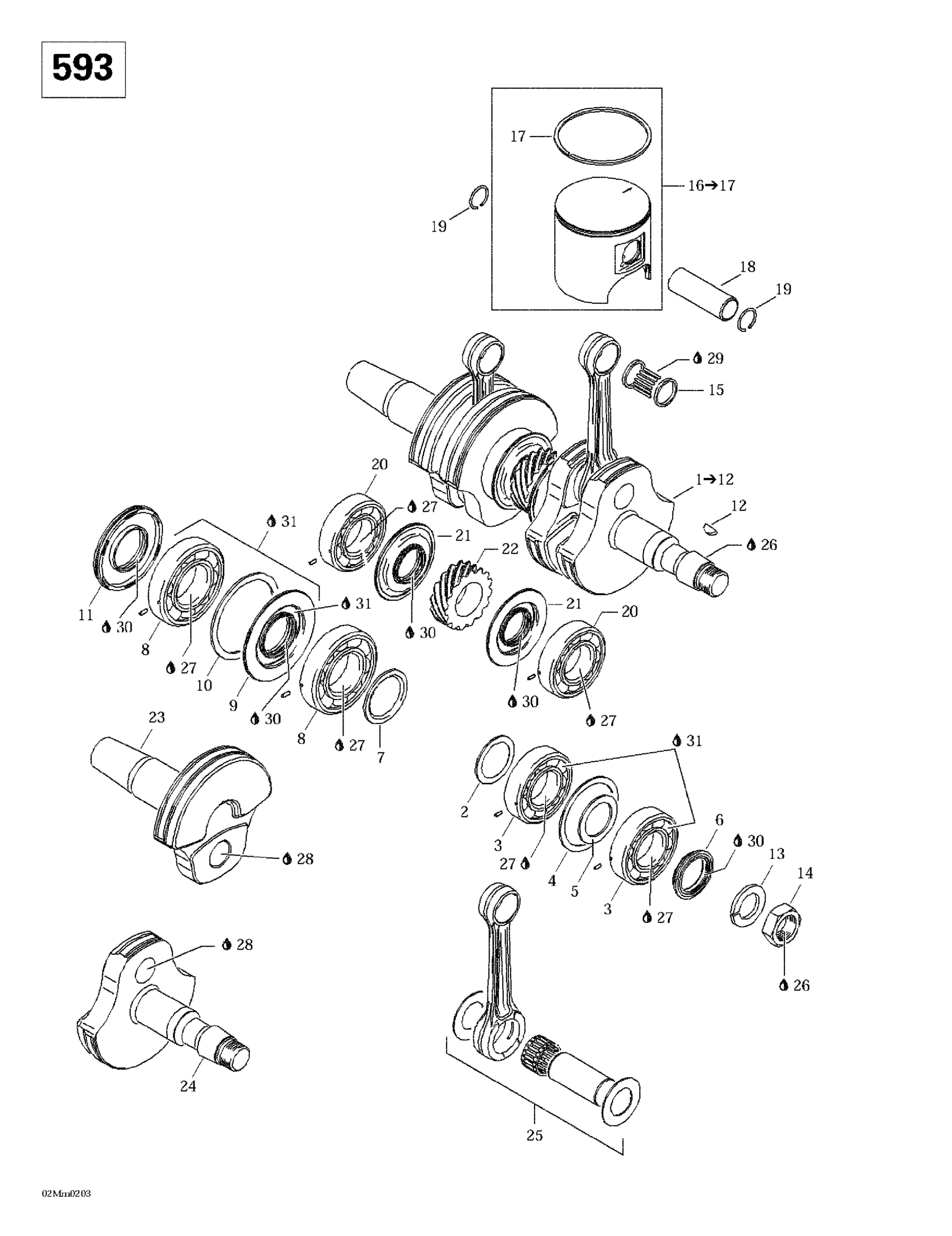 Crankshaft And Pistons (593)