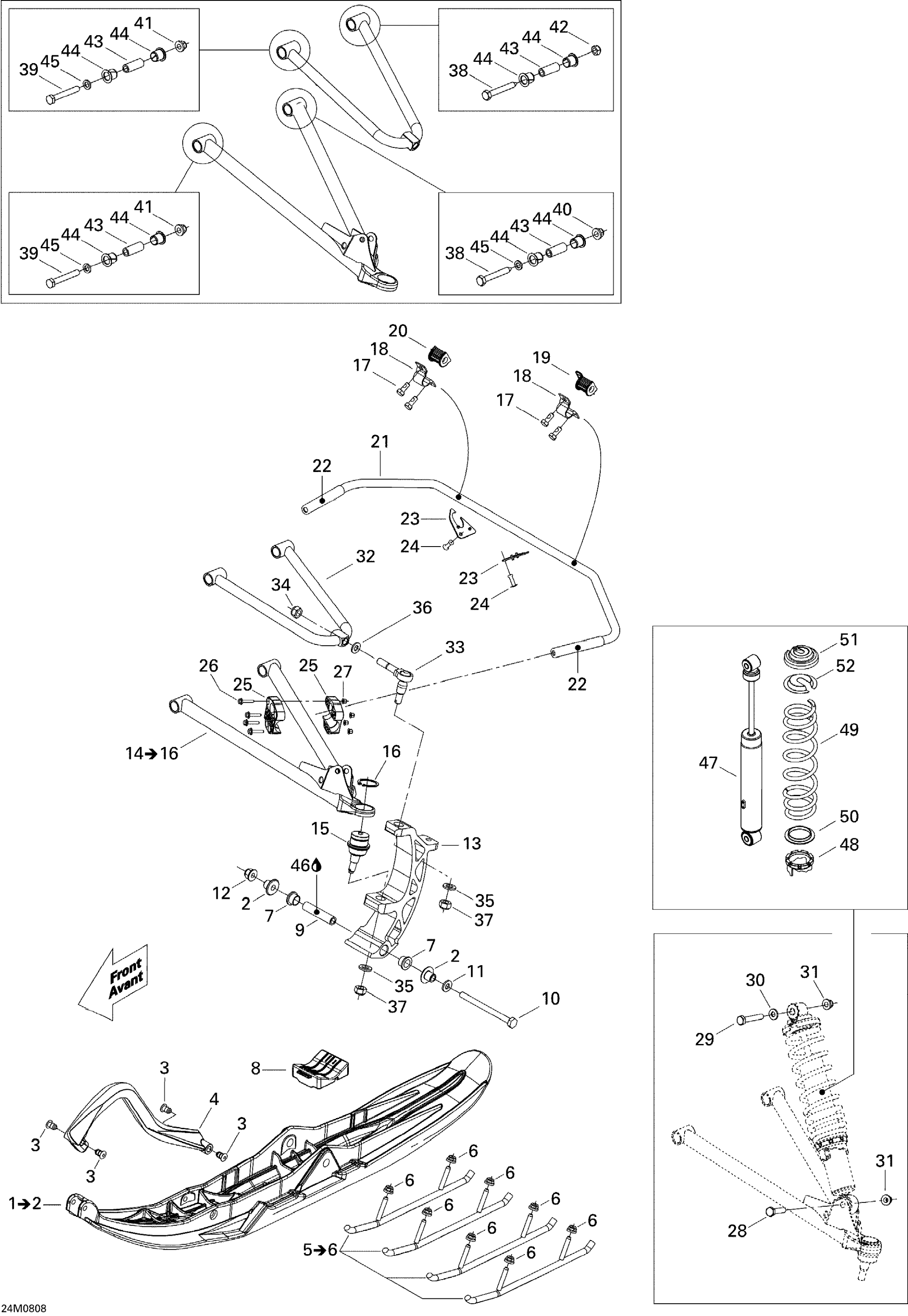 Схема узла: Front Suspension And Ski