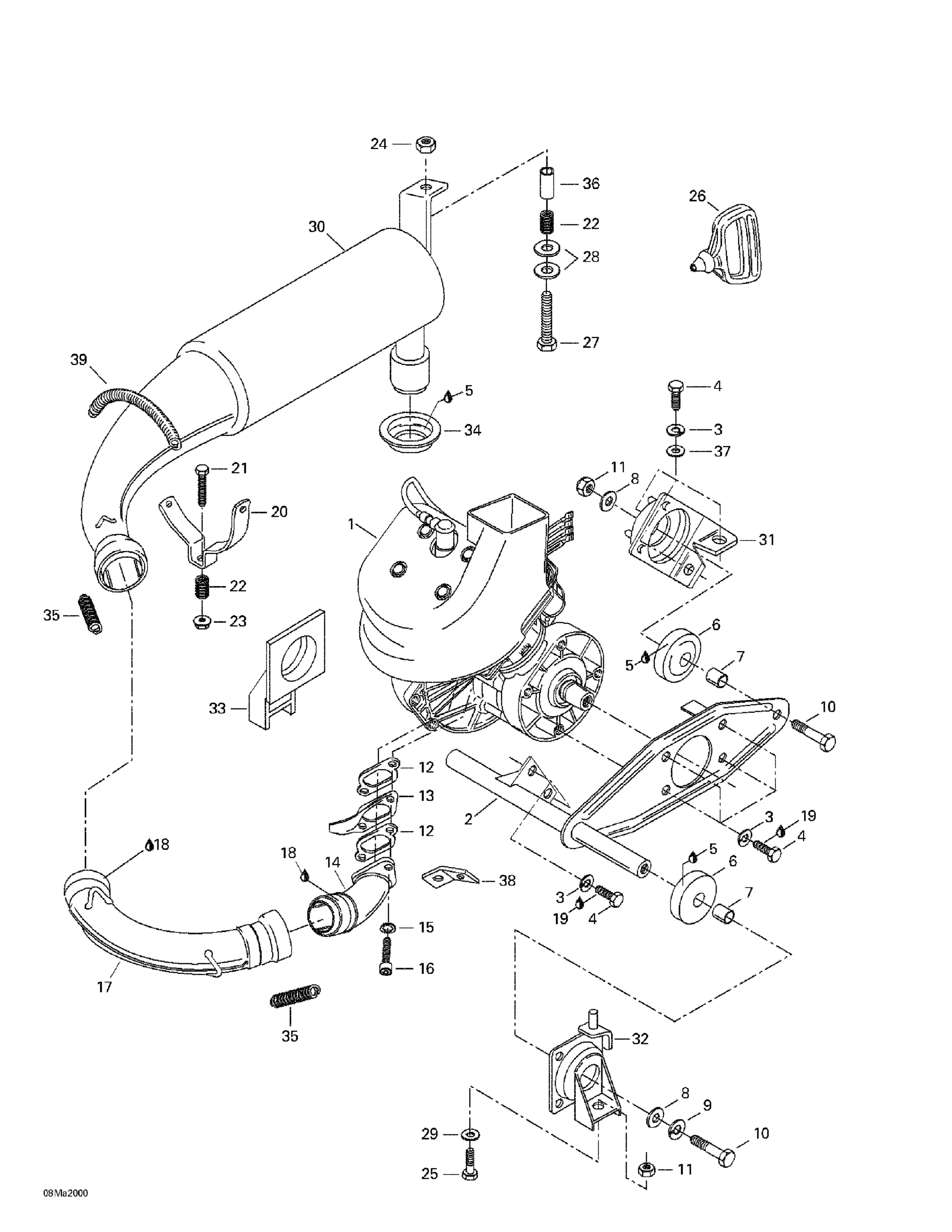Схема узла: Engine Support And Muffler