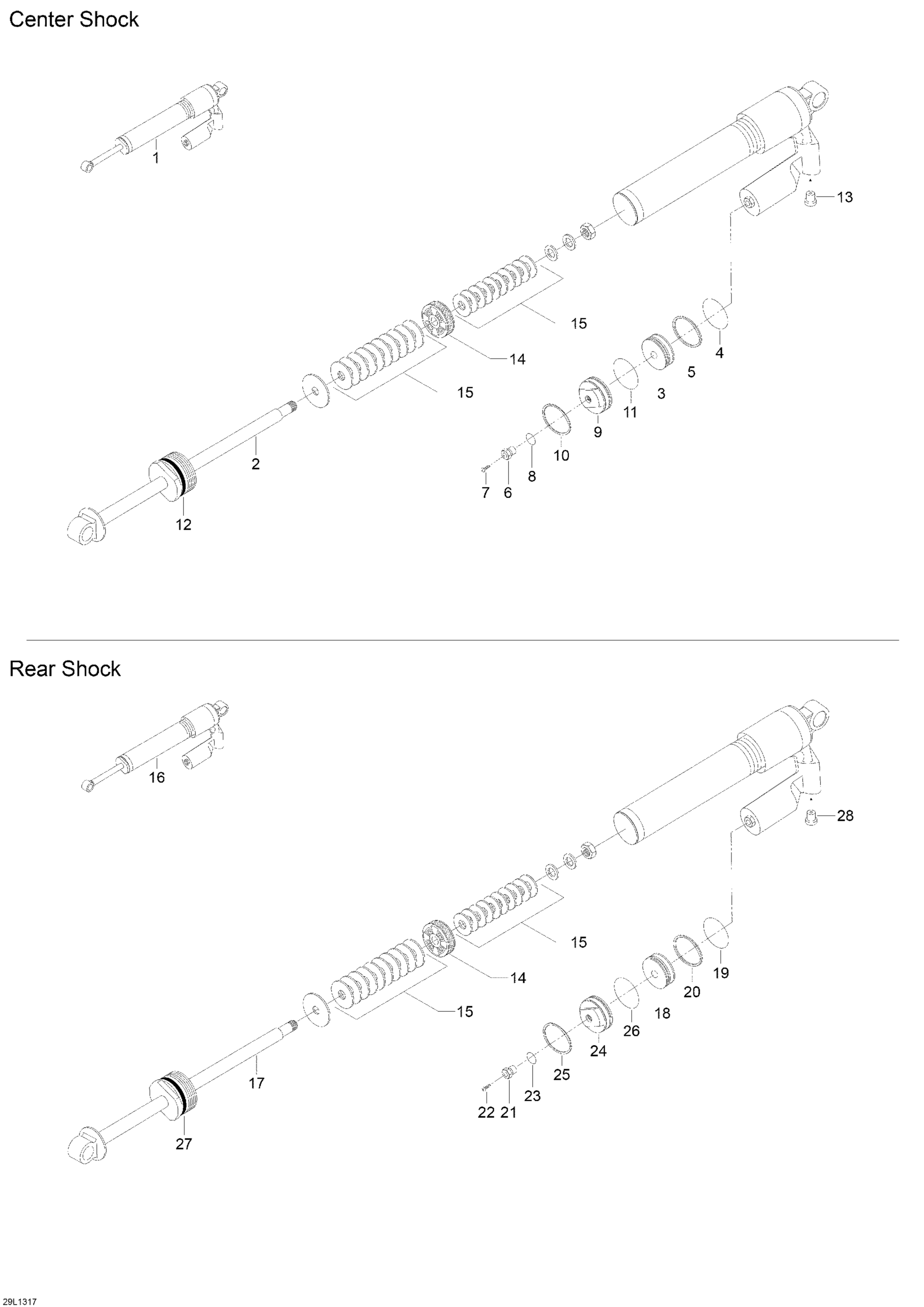 Схема узла: Rear Shocks
