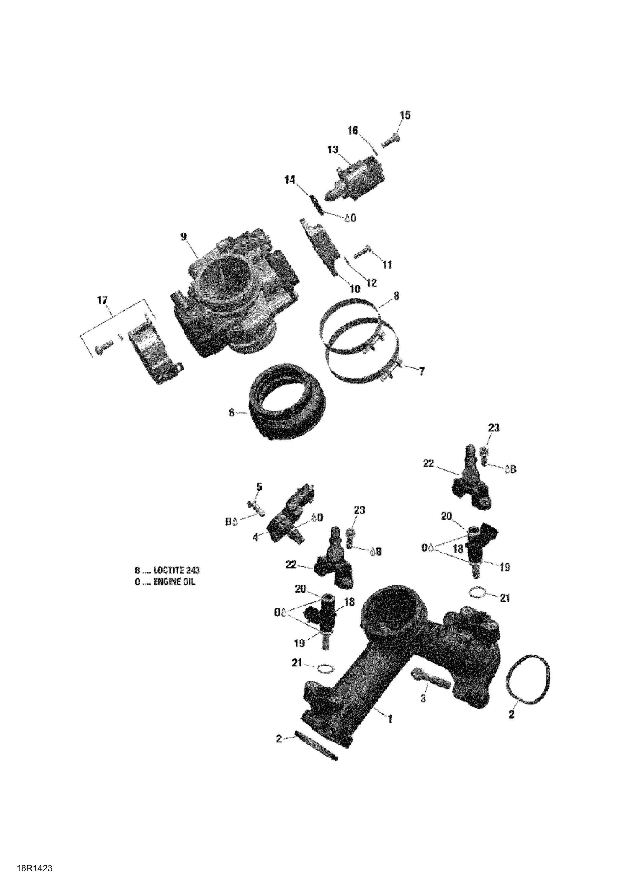 Air Intake Manifold And Throttle Body _18R1423