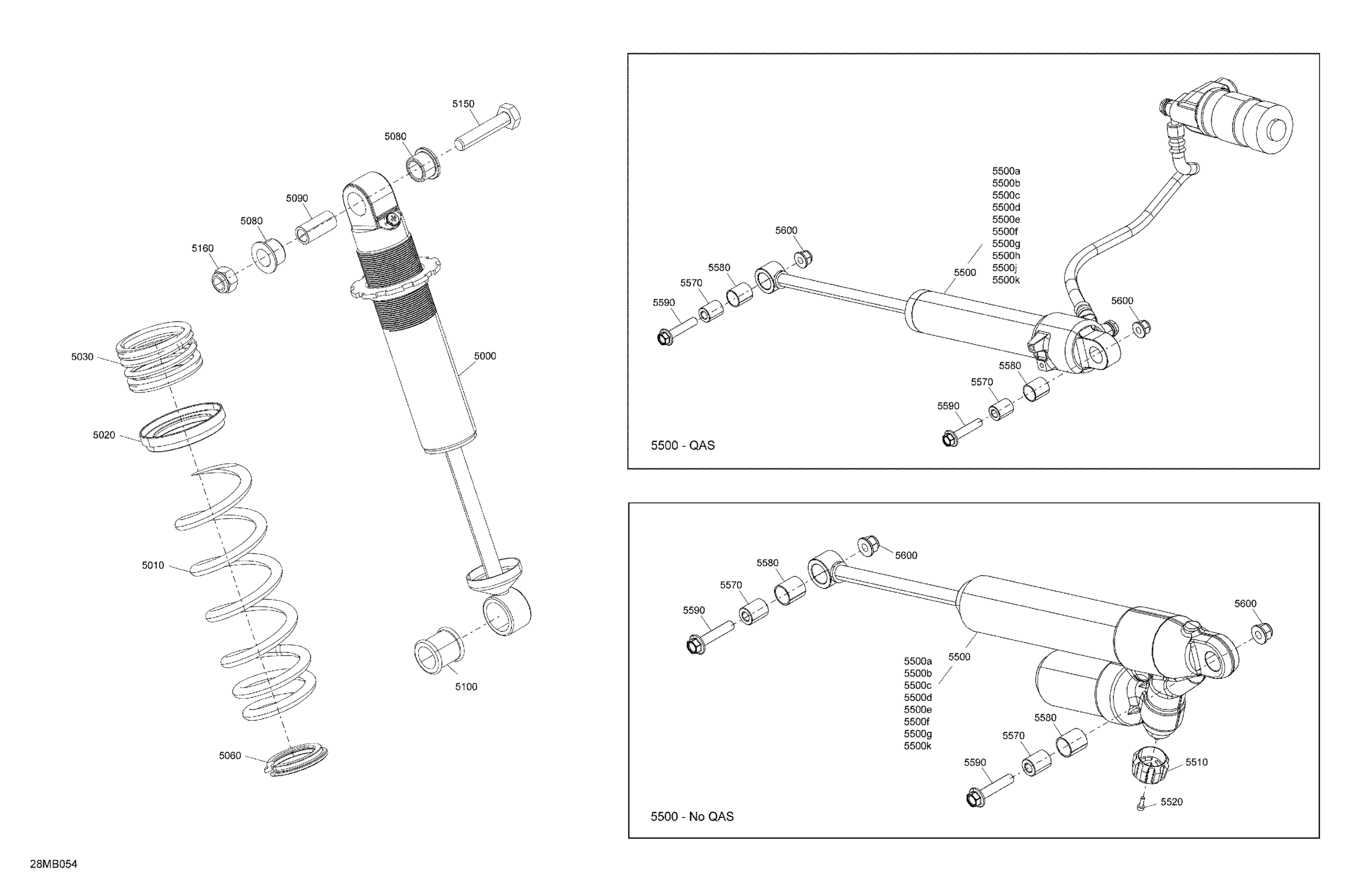 Схема узла: Suspension - Rear Shocks