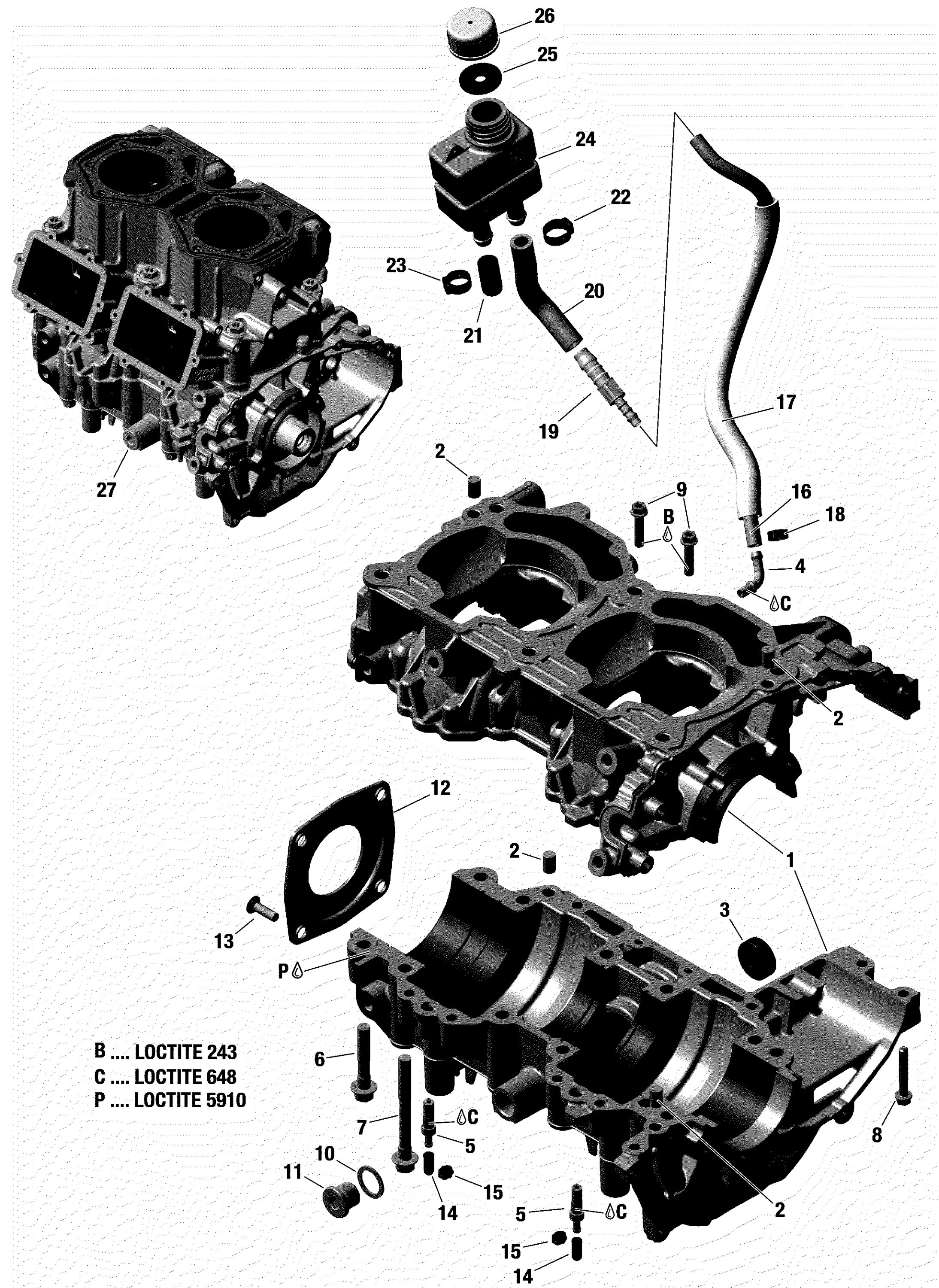 Crankcase  - 598 RS