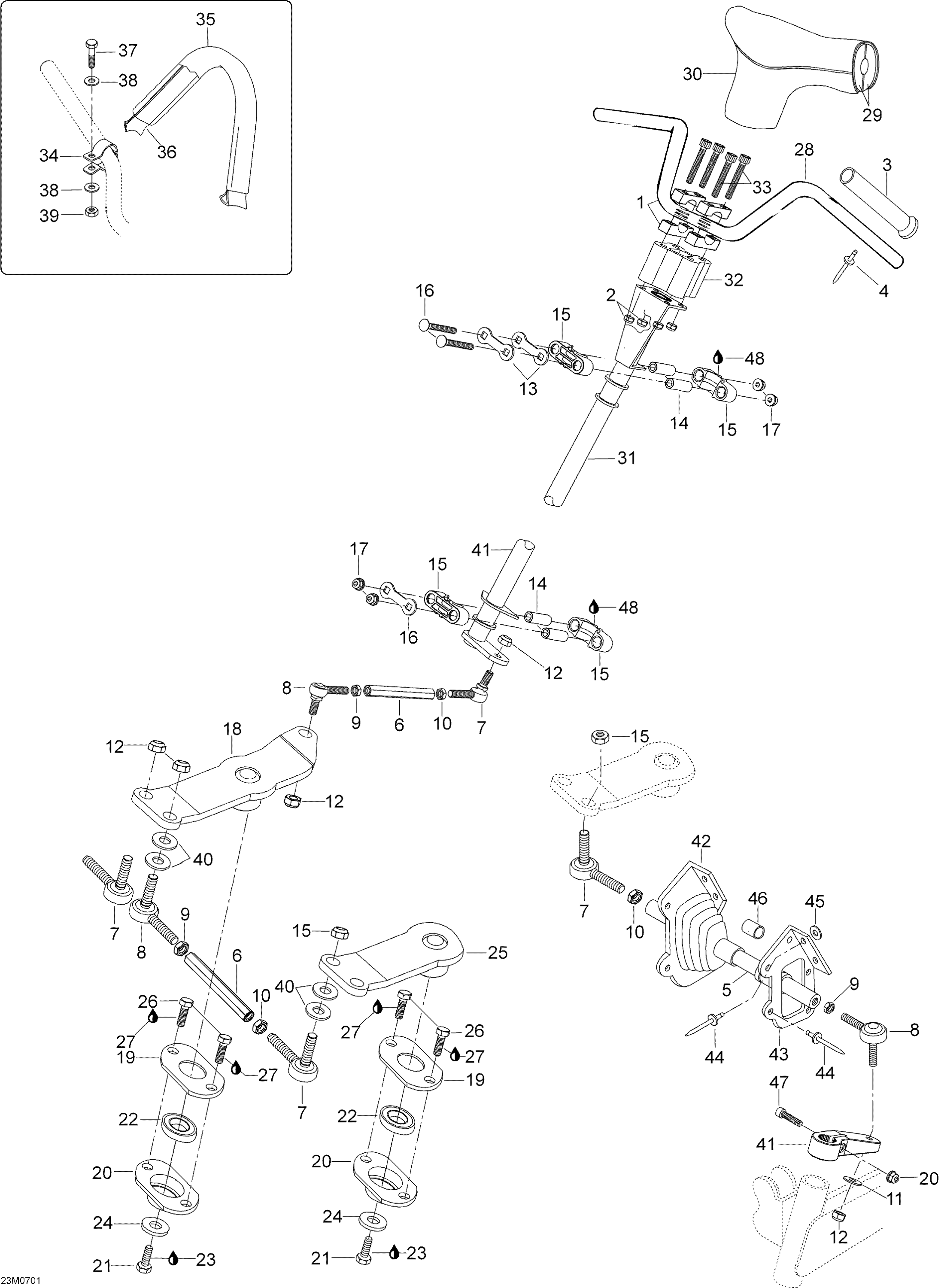 Схема узла: Steering System , 500F SUV