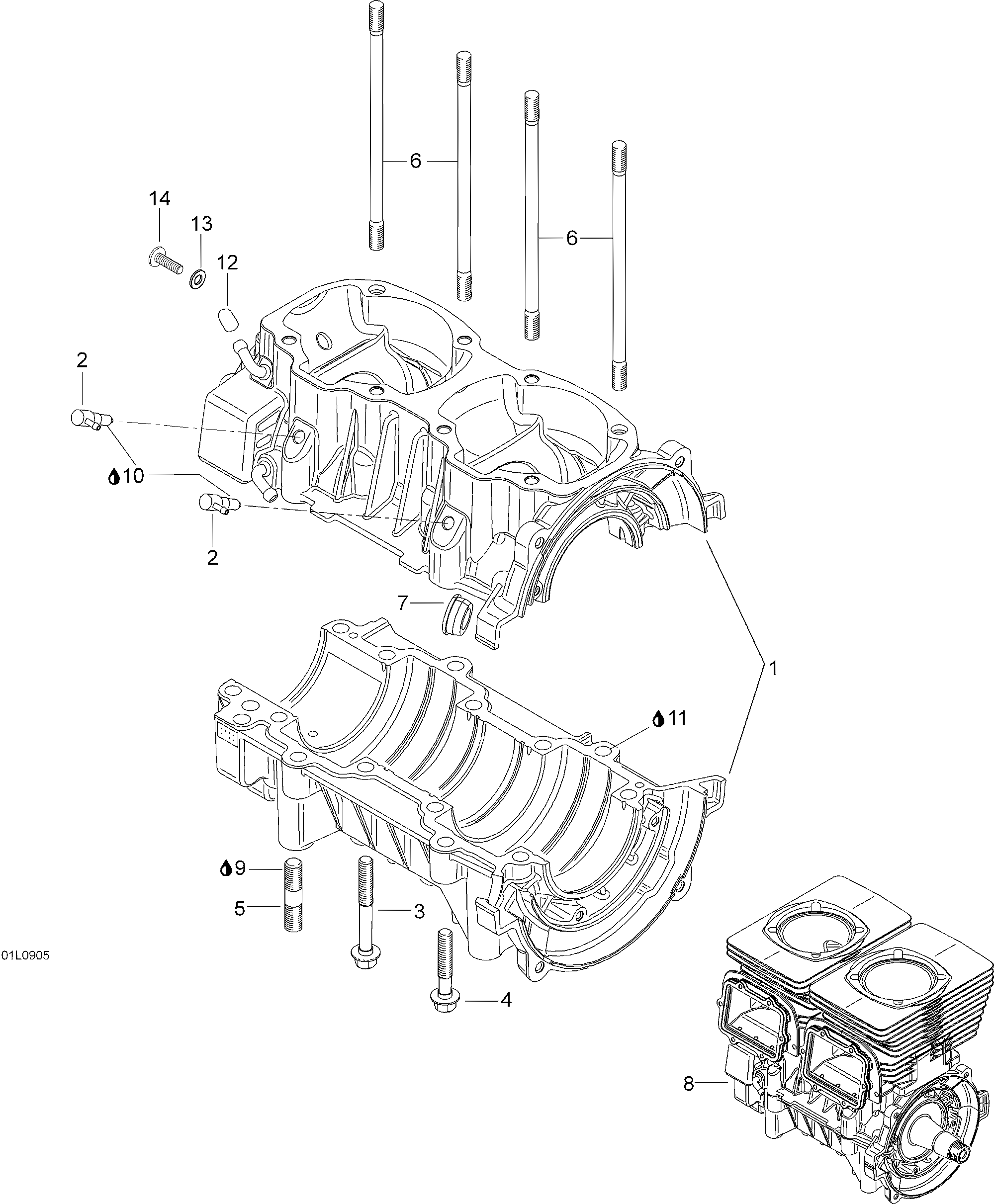 Схема узла: Crankcase