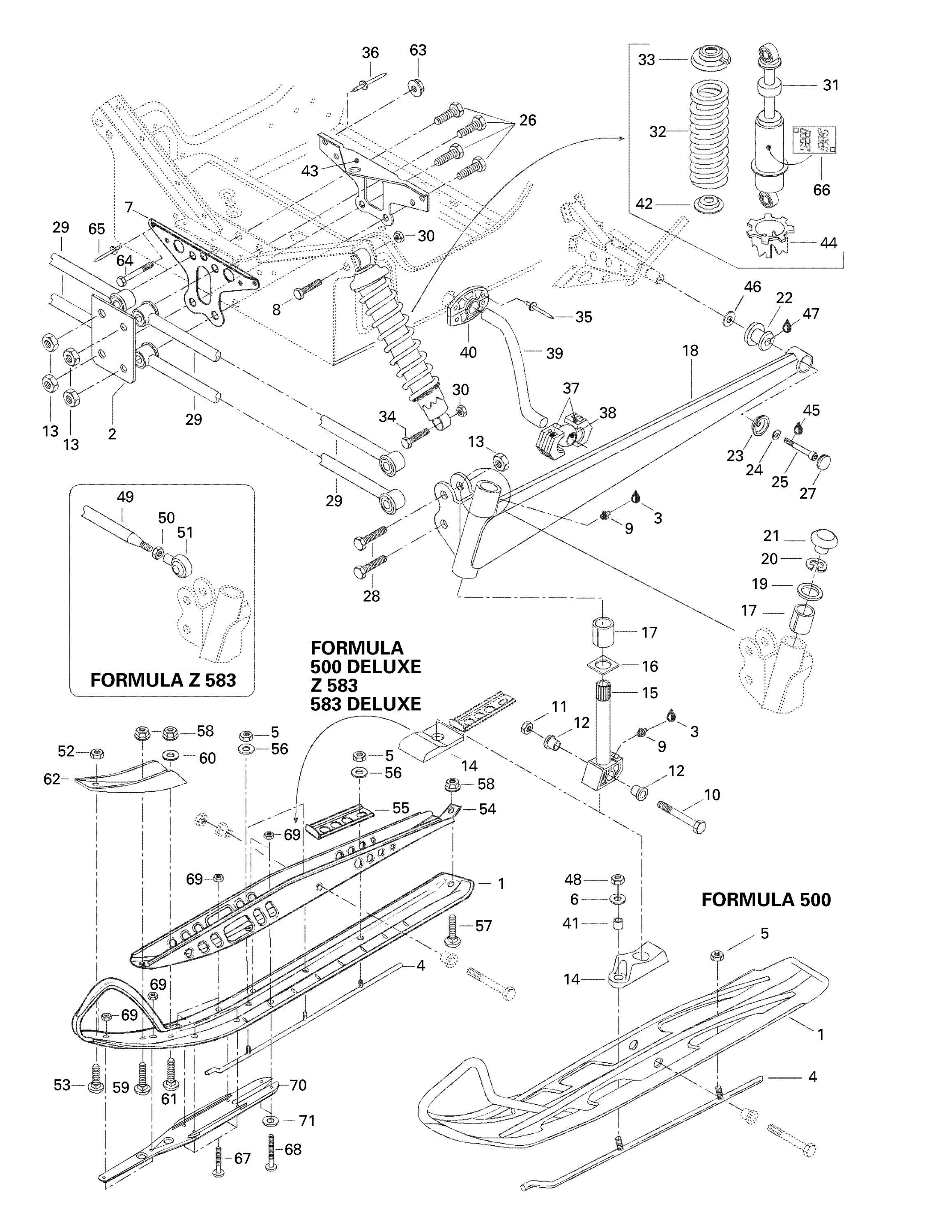 Схема узла: Front Suspension And Ski