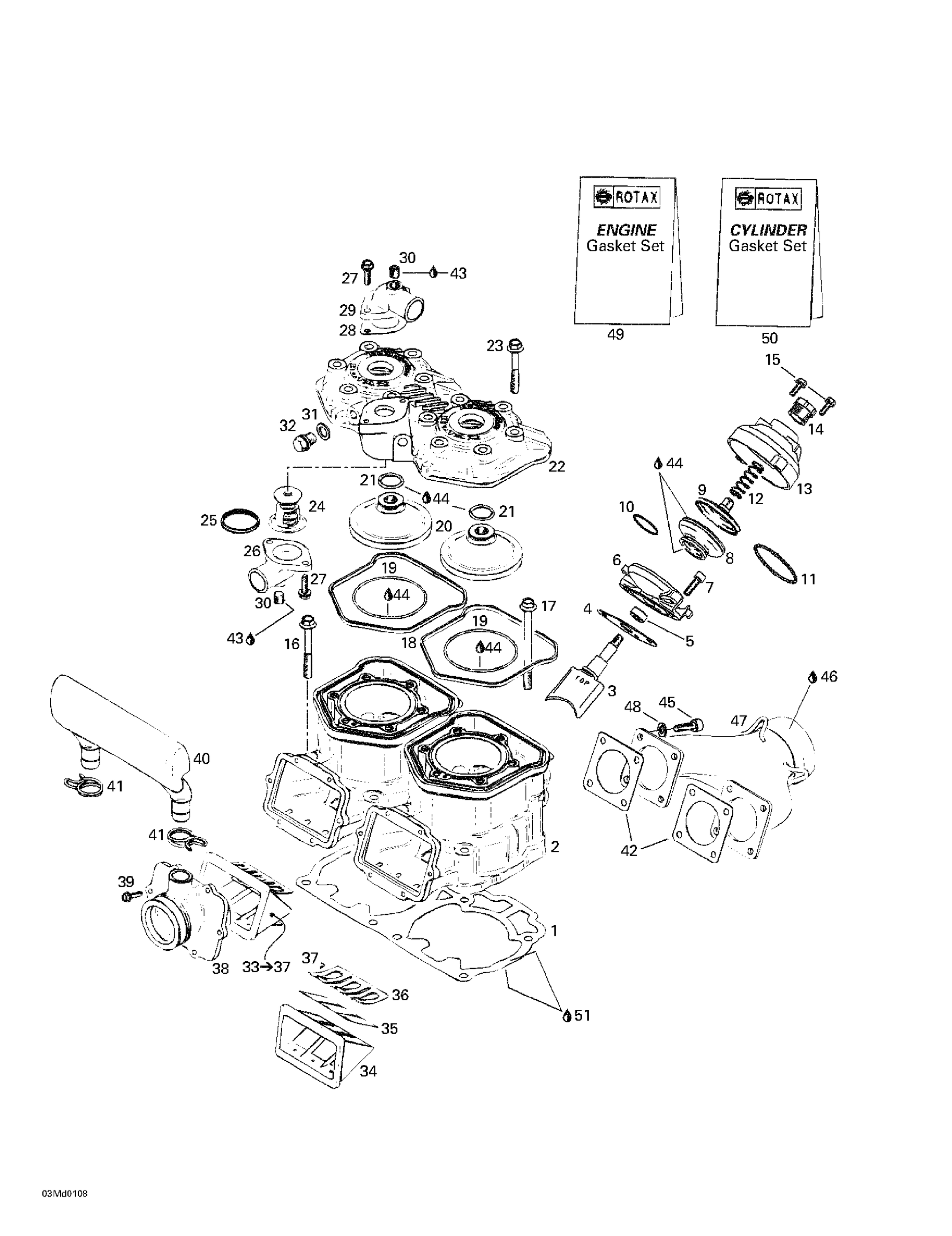 Схема узла: Cylinder, Exhaust Manifold