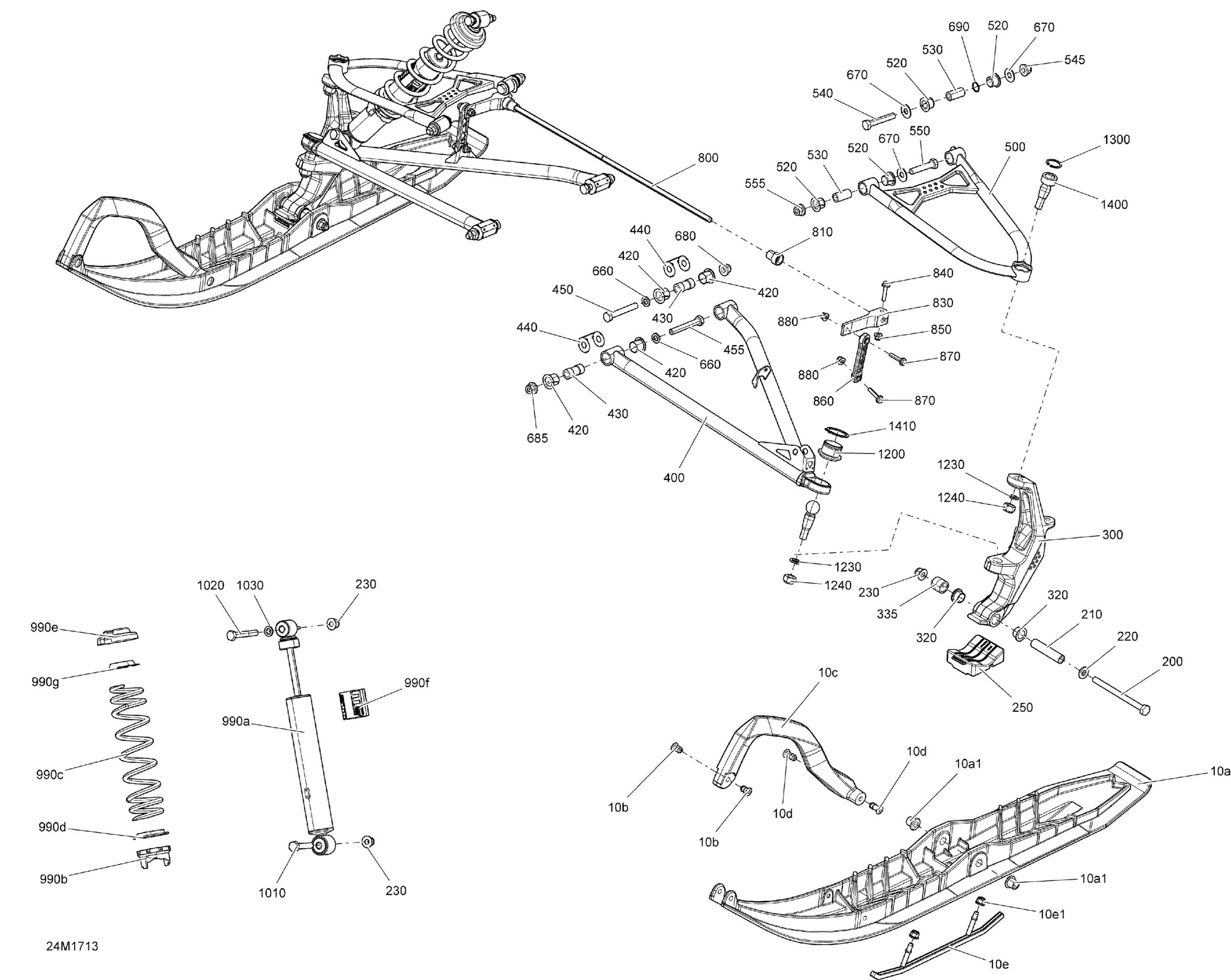 Схема узла: Front Suspension And Ski - All Models