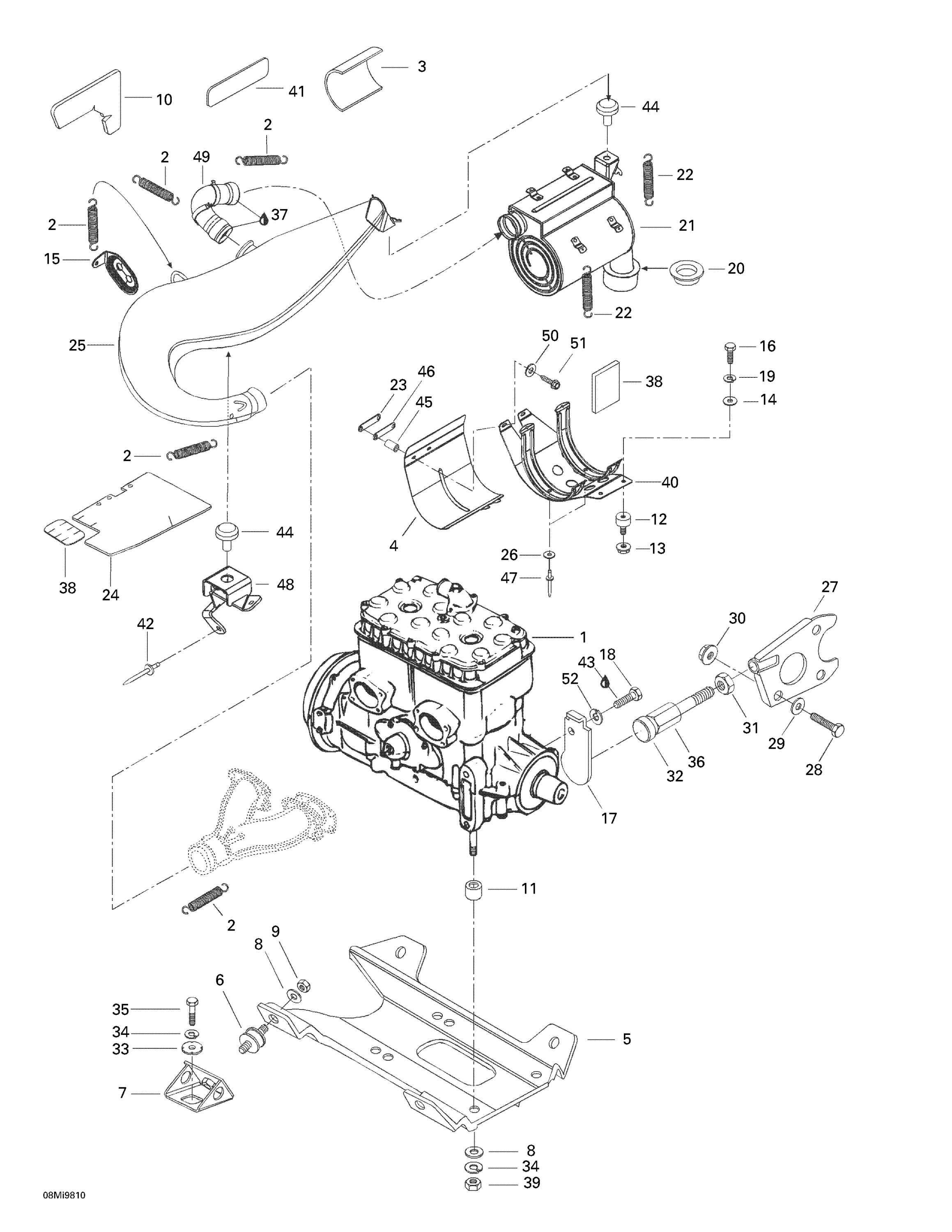 Схема узла: Engine Support And Muffler