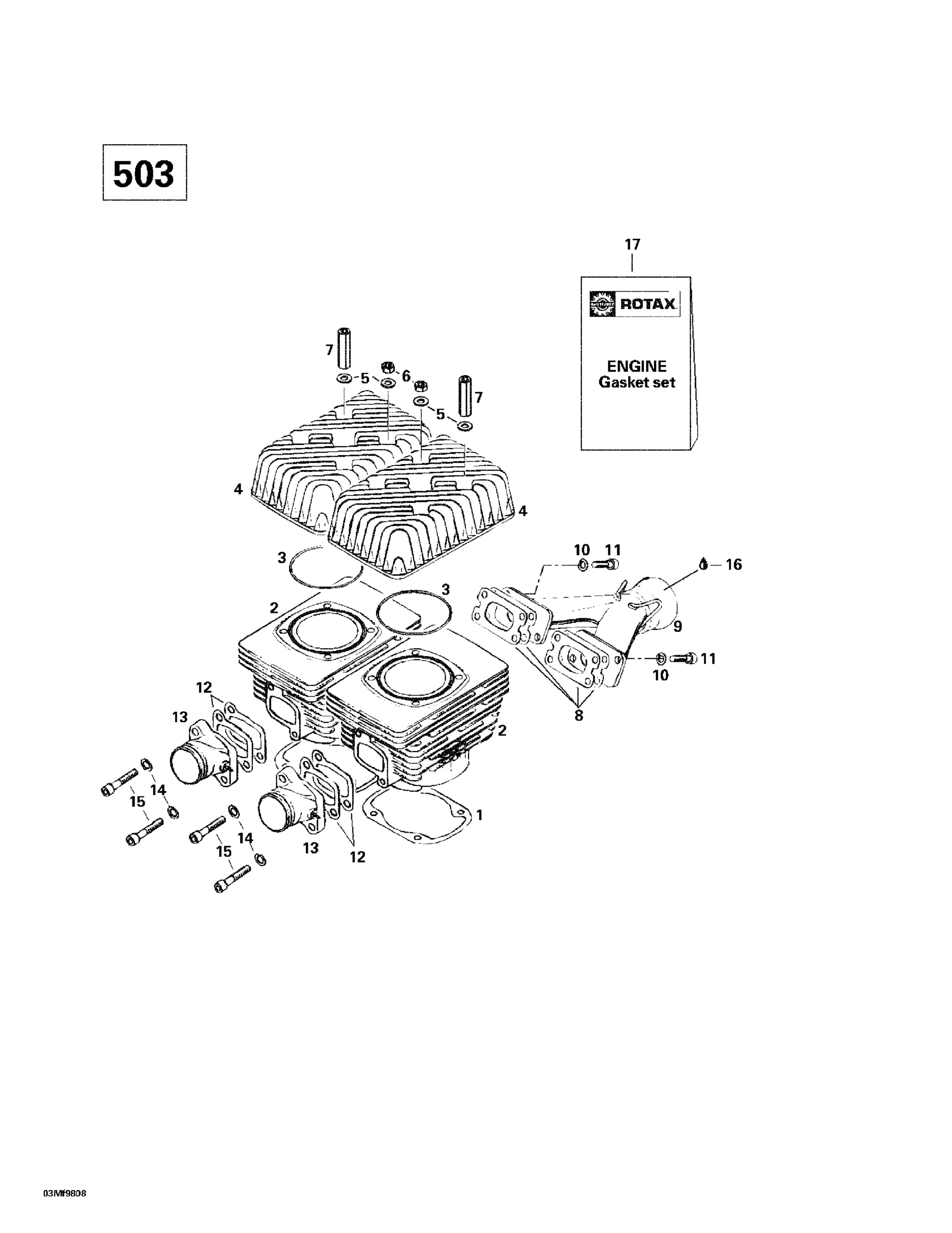 Cylinder, Intake Exhaust Manifold (503)
