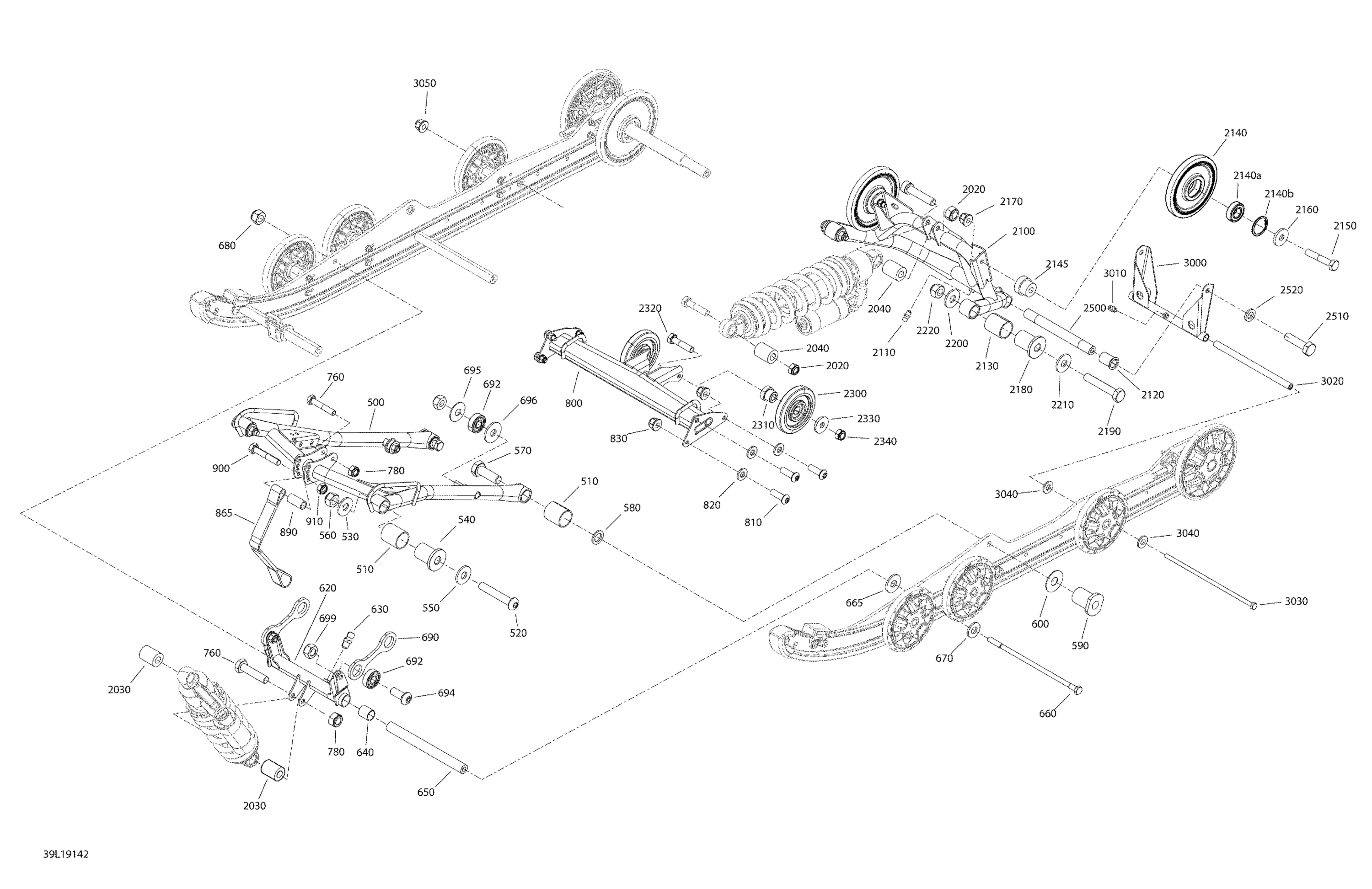 Схема узла: Rear Suspension XTerrain - 850 E-TEC  -  Upper Part