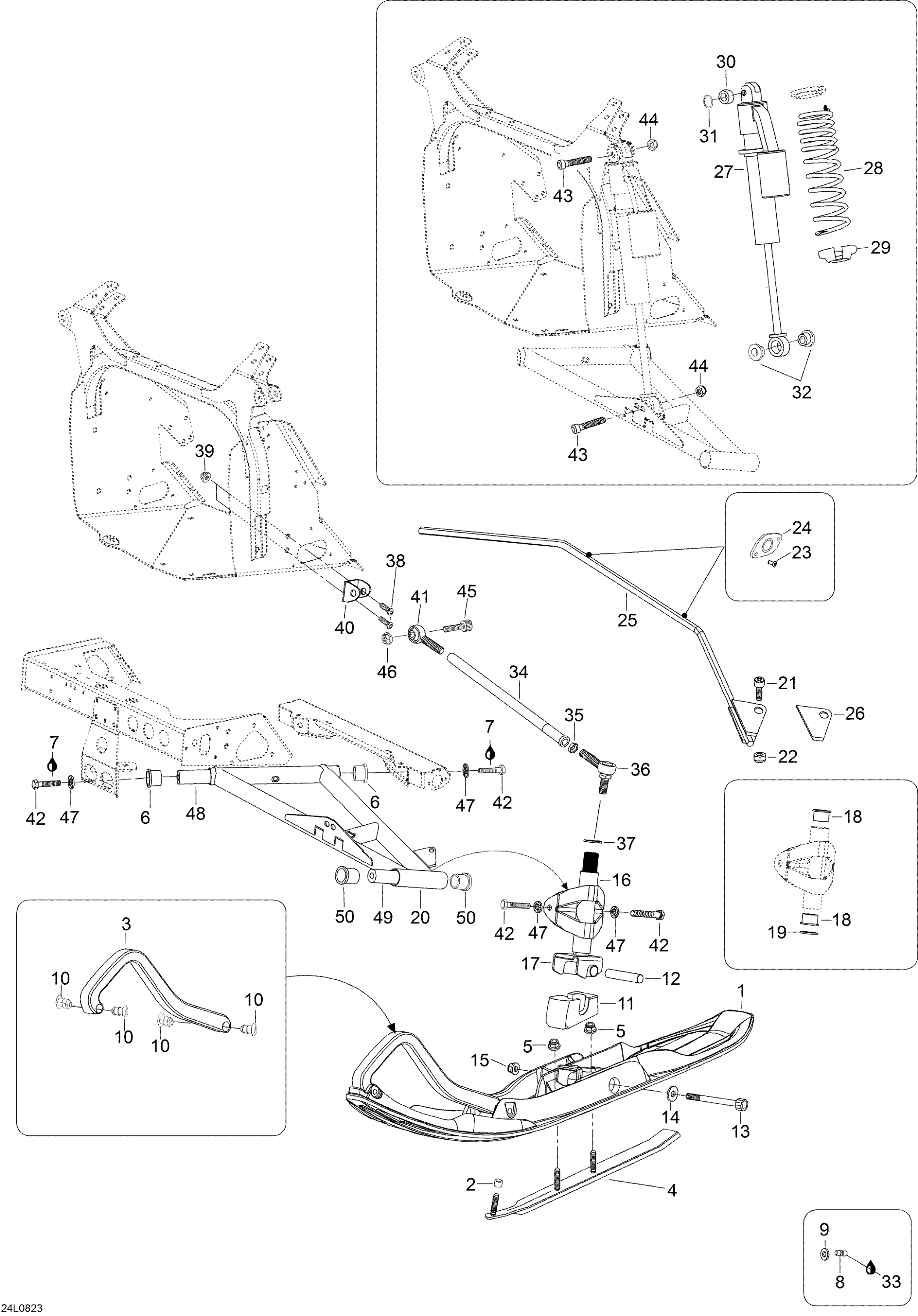 Схема узла: Front Suspension And Ski