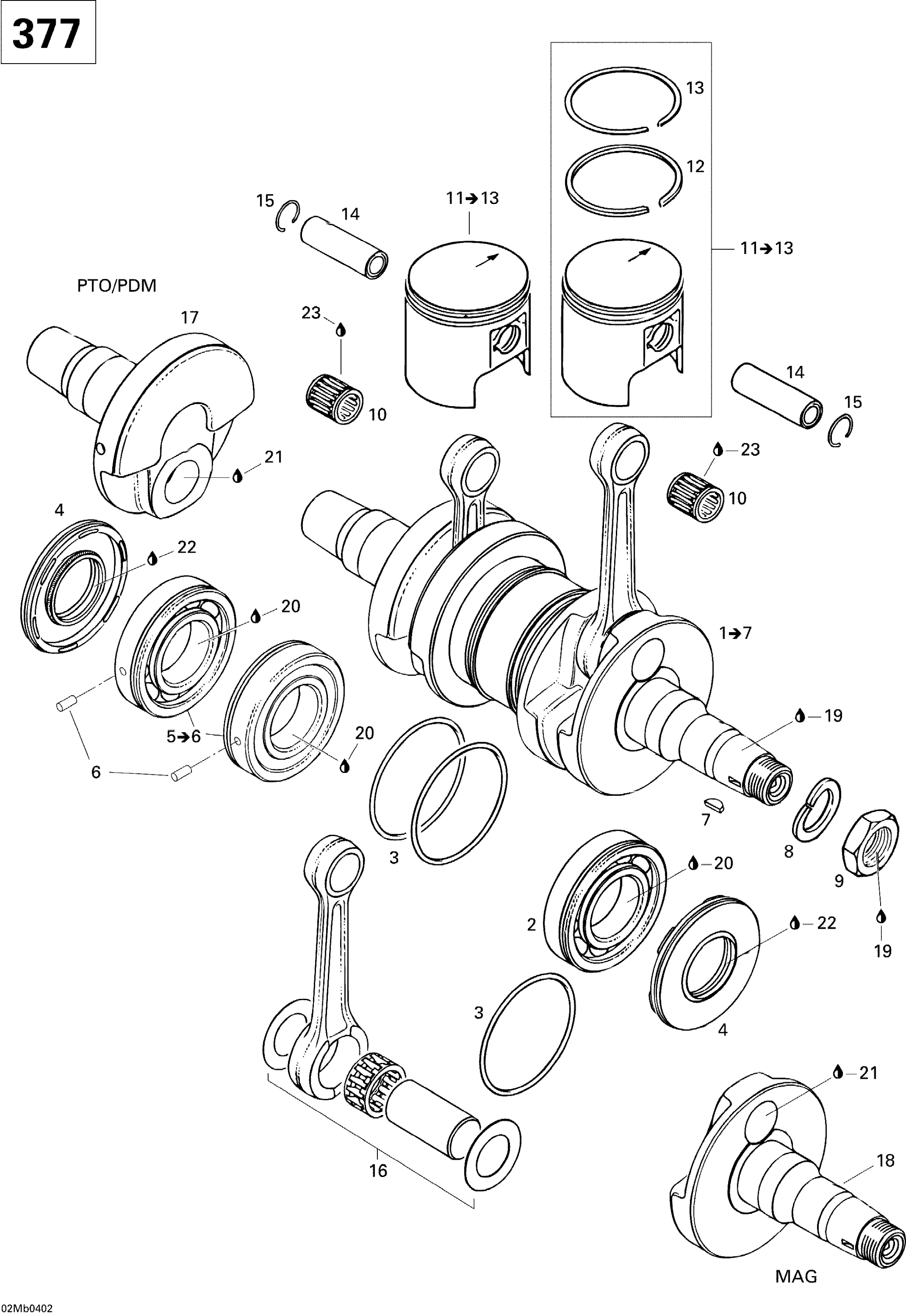Схема узла: Crankshaft (380F)