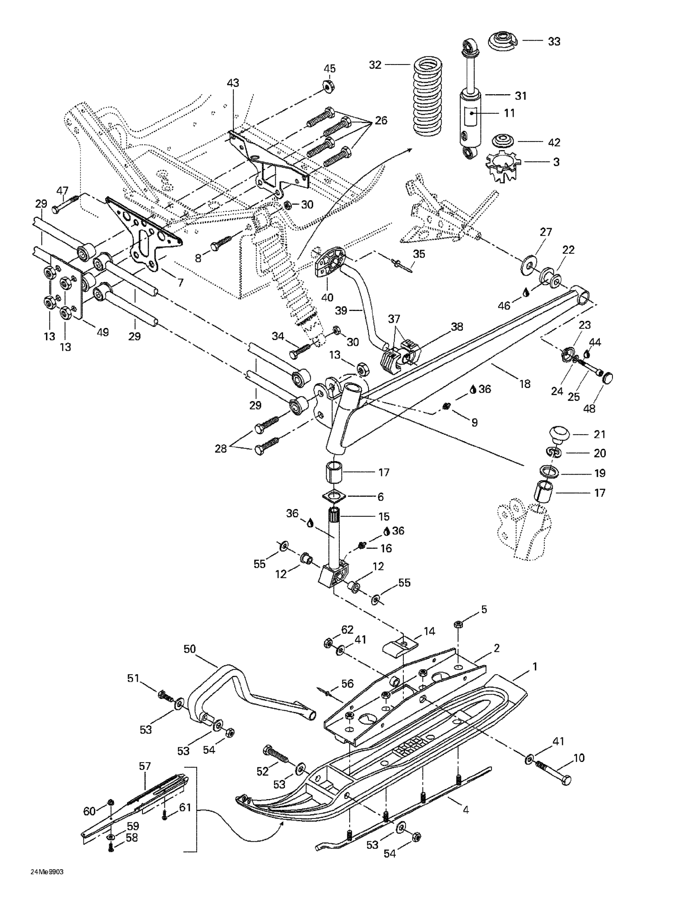 Схема узла: Front Suspension And Ski