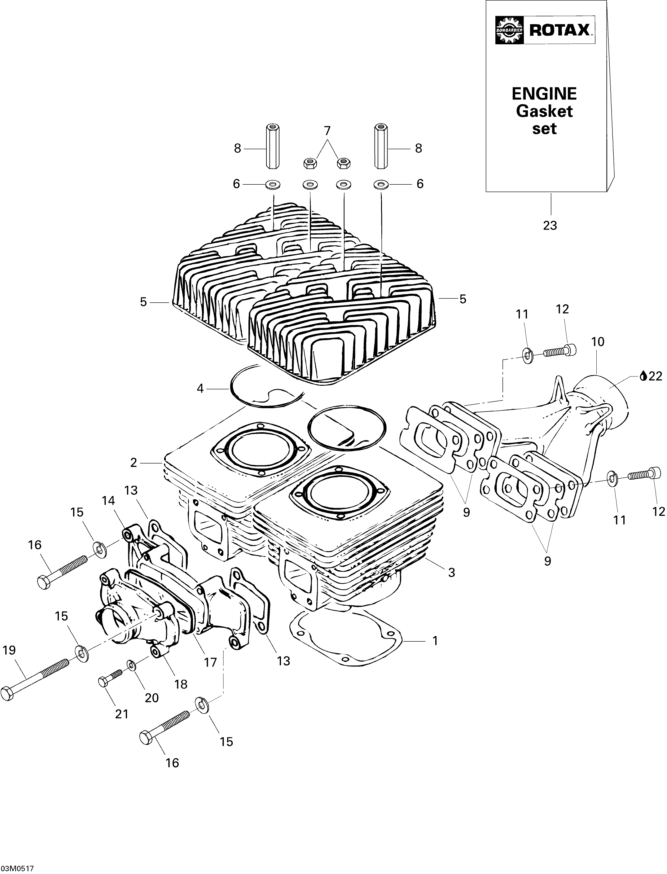Схема узла: Cylinder and Cylinder Head, Rear Side