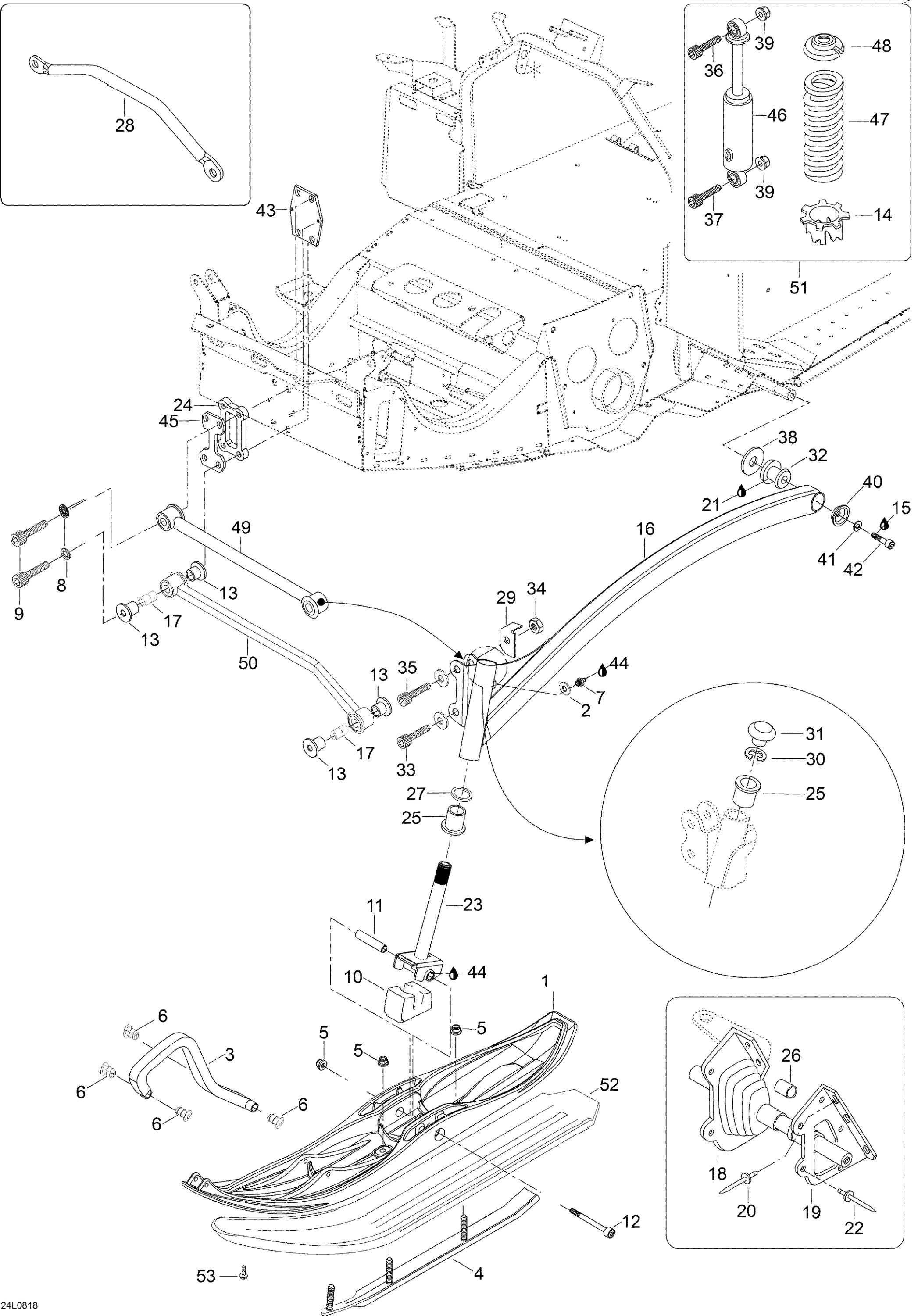 Схема узла: Front Suspension And Ski