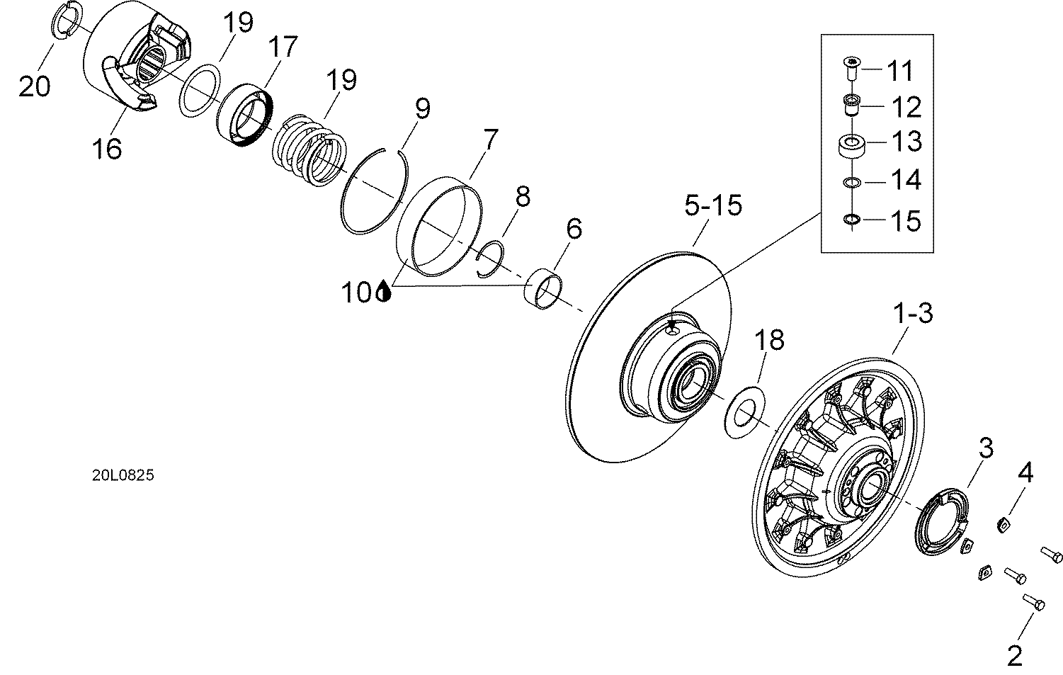 Схема узла: Driven pulley