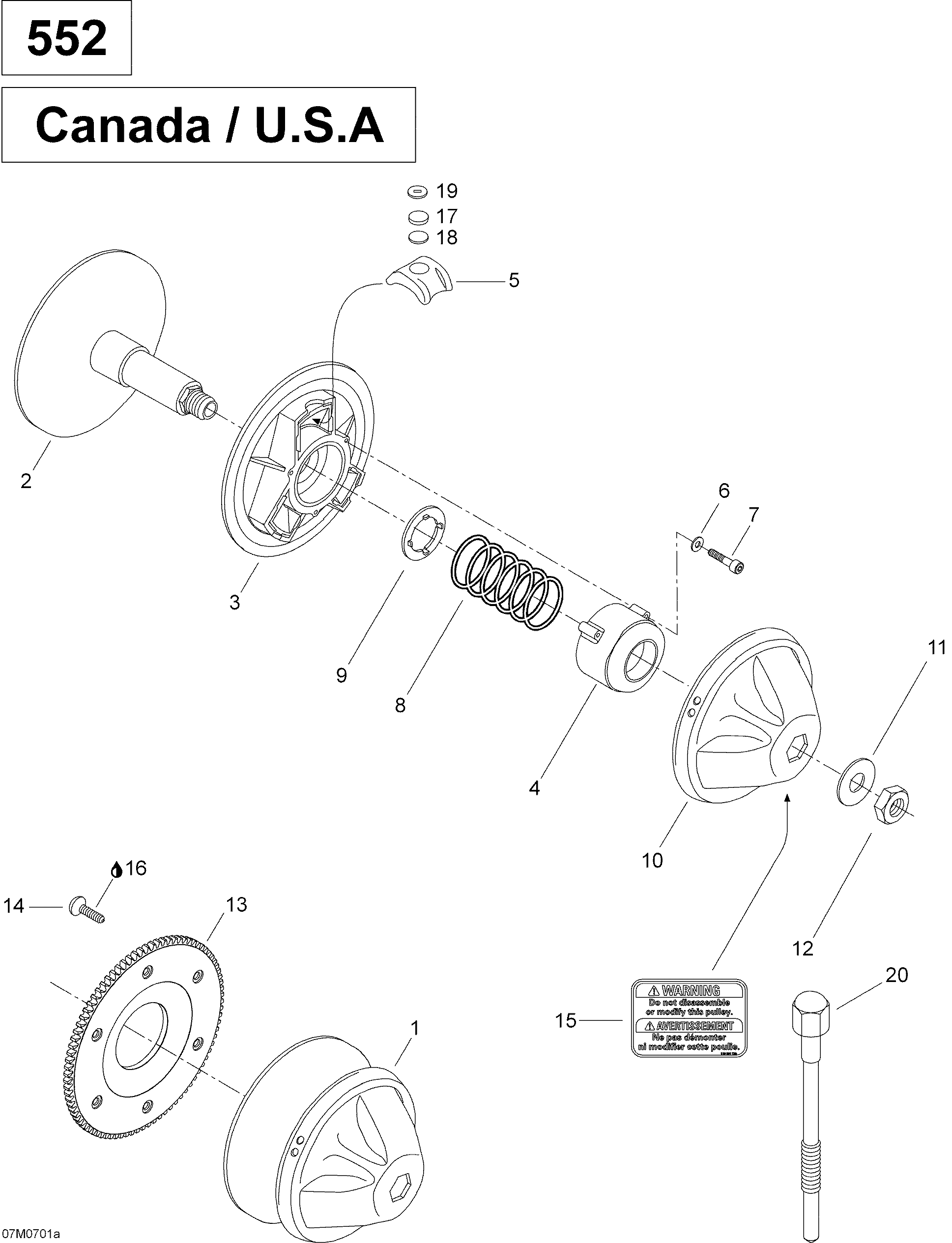 Drive Pulley 550F SUV