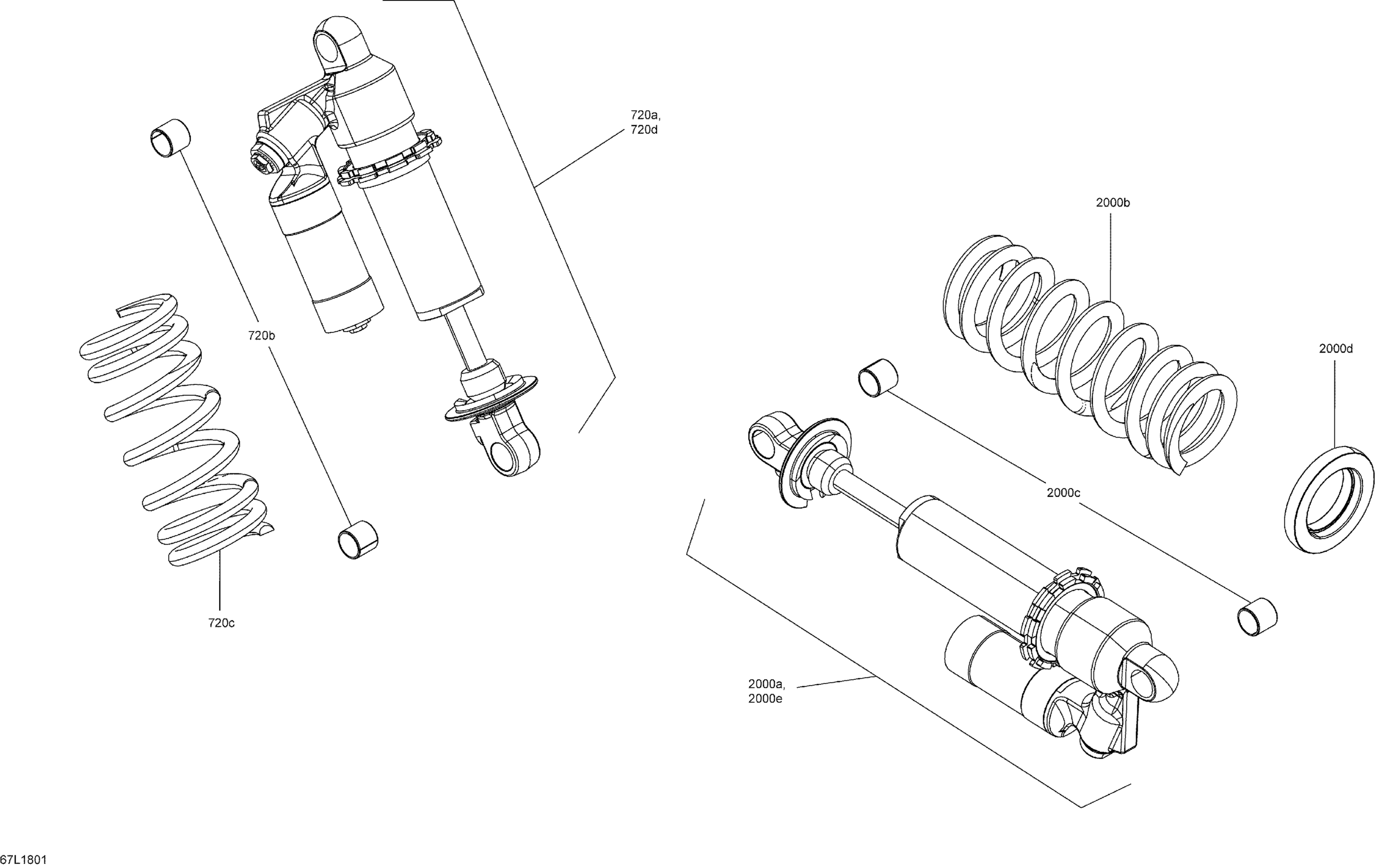Схема узла: Rear Shocks Xtrim - 850 E-TEC