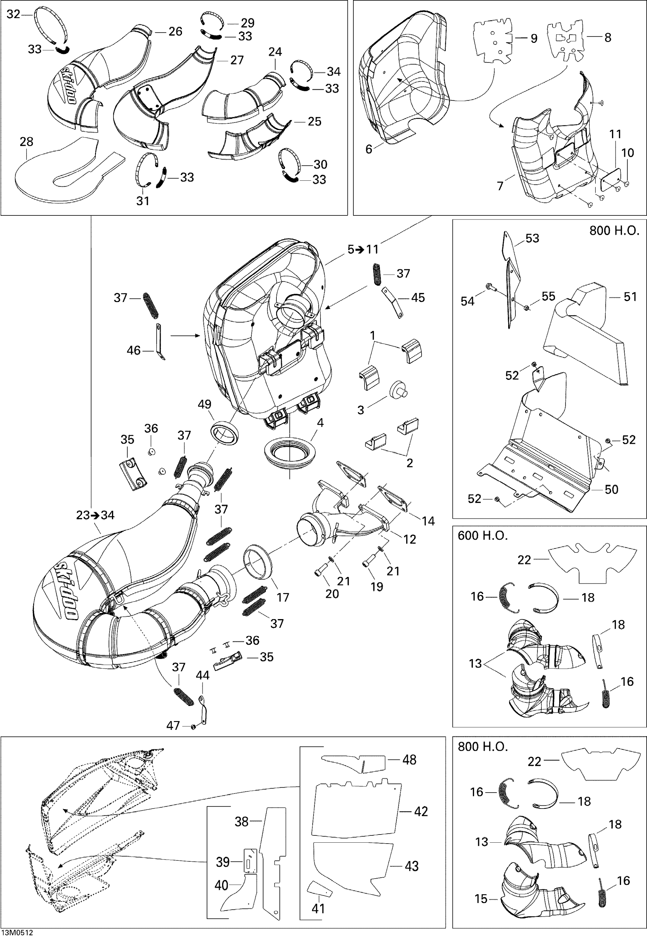 Exhaust System, 600HO