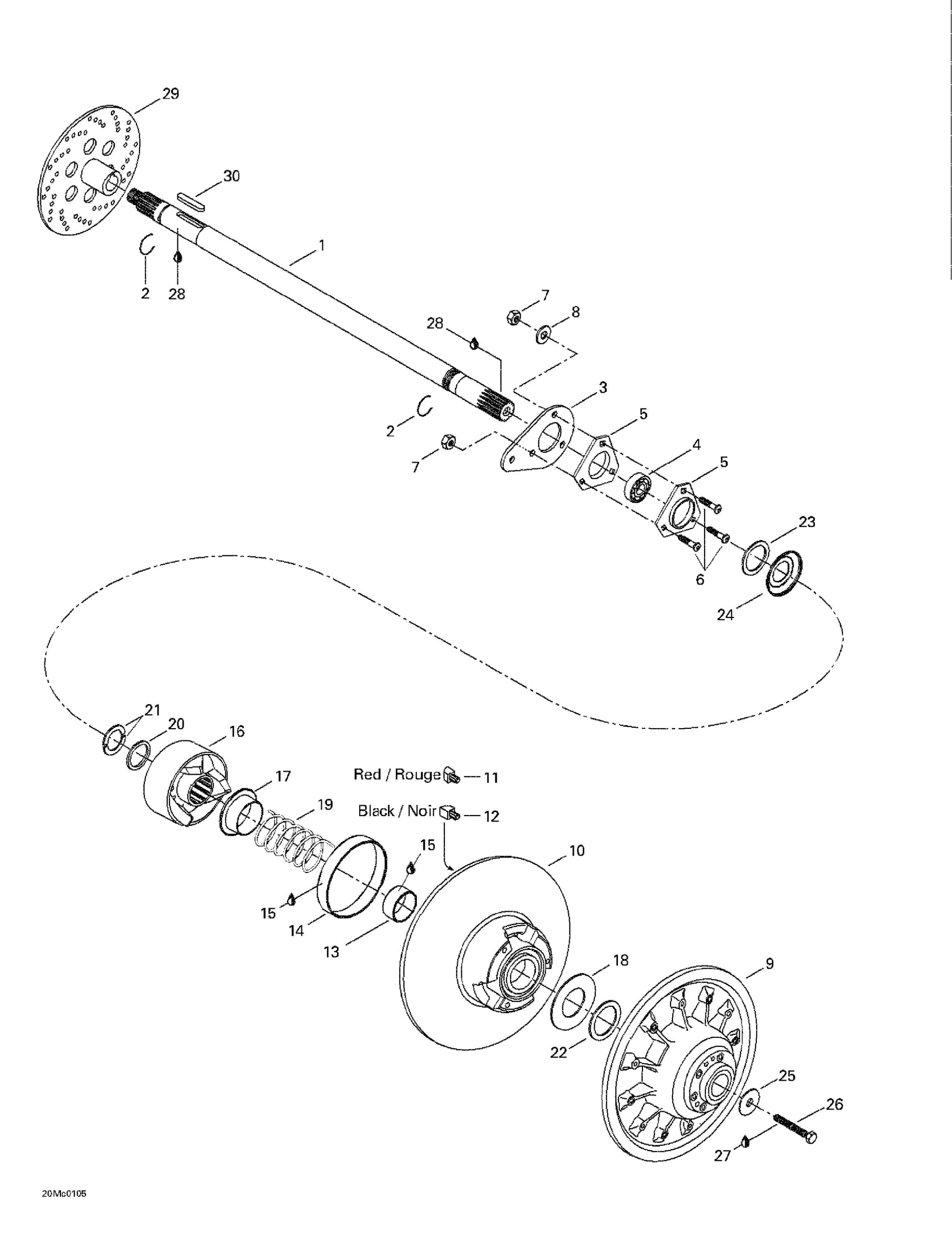 Схема узла: Driven Pulley