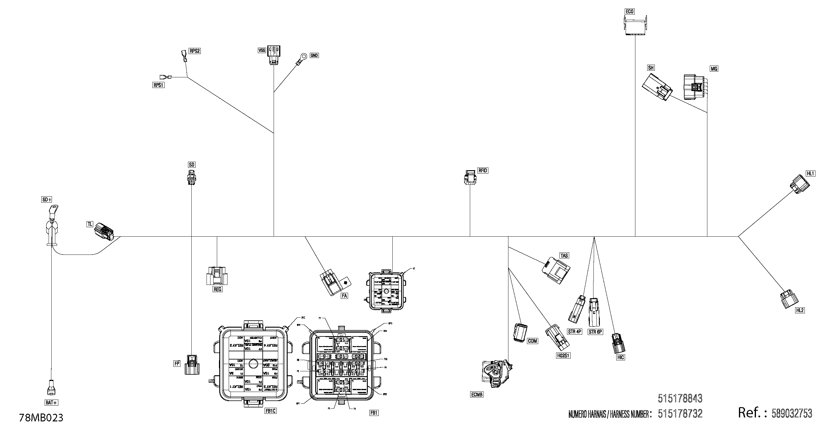 Схема узла: Electric - Main Harness - 515178732