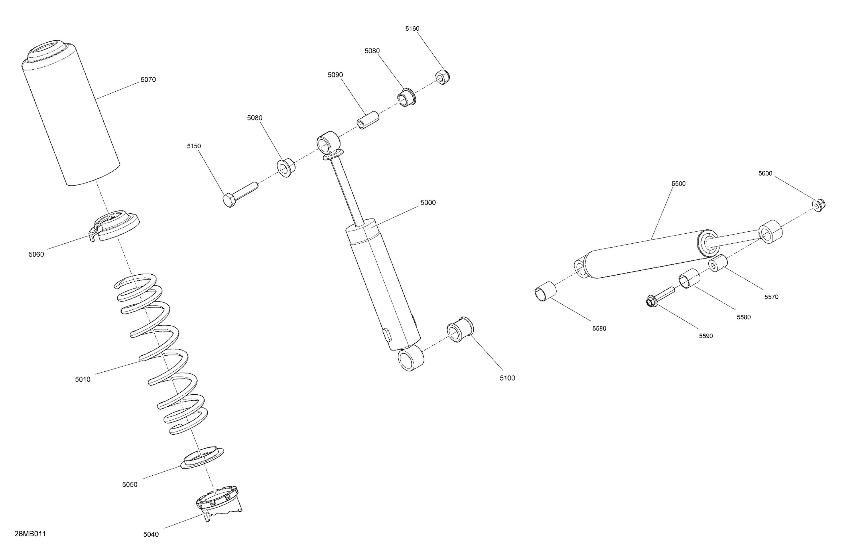 Схема узла: Suspension - Rear Shocks