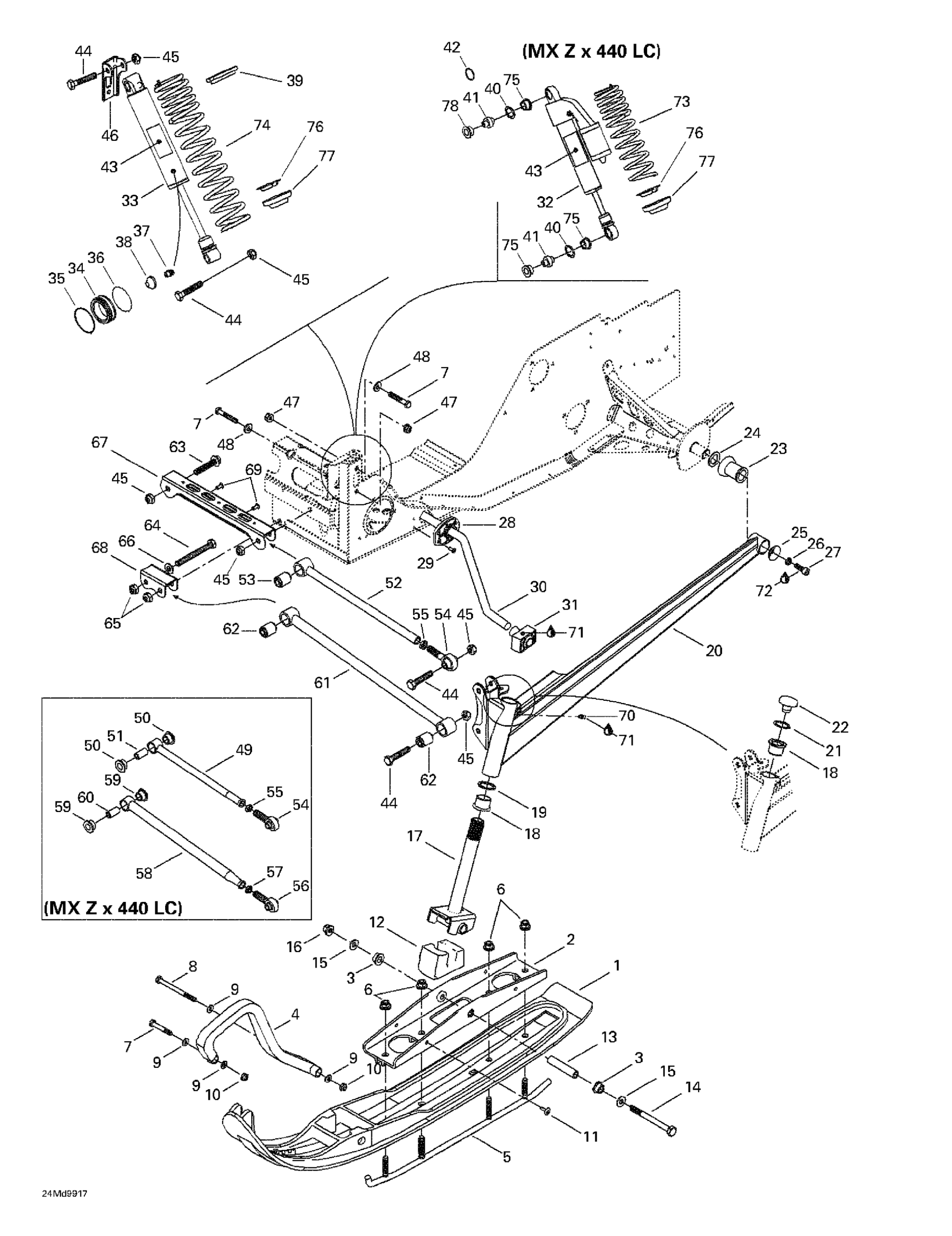 Схема узла: Front Suspension And Ski