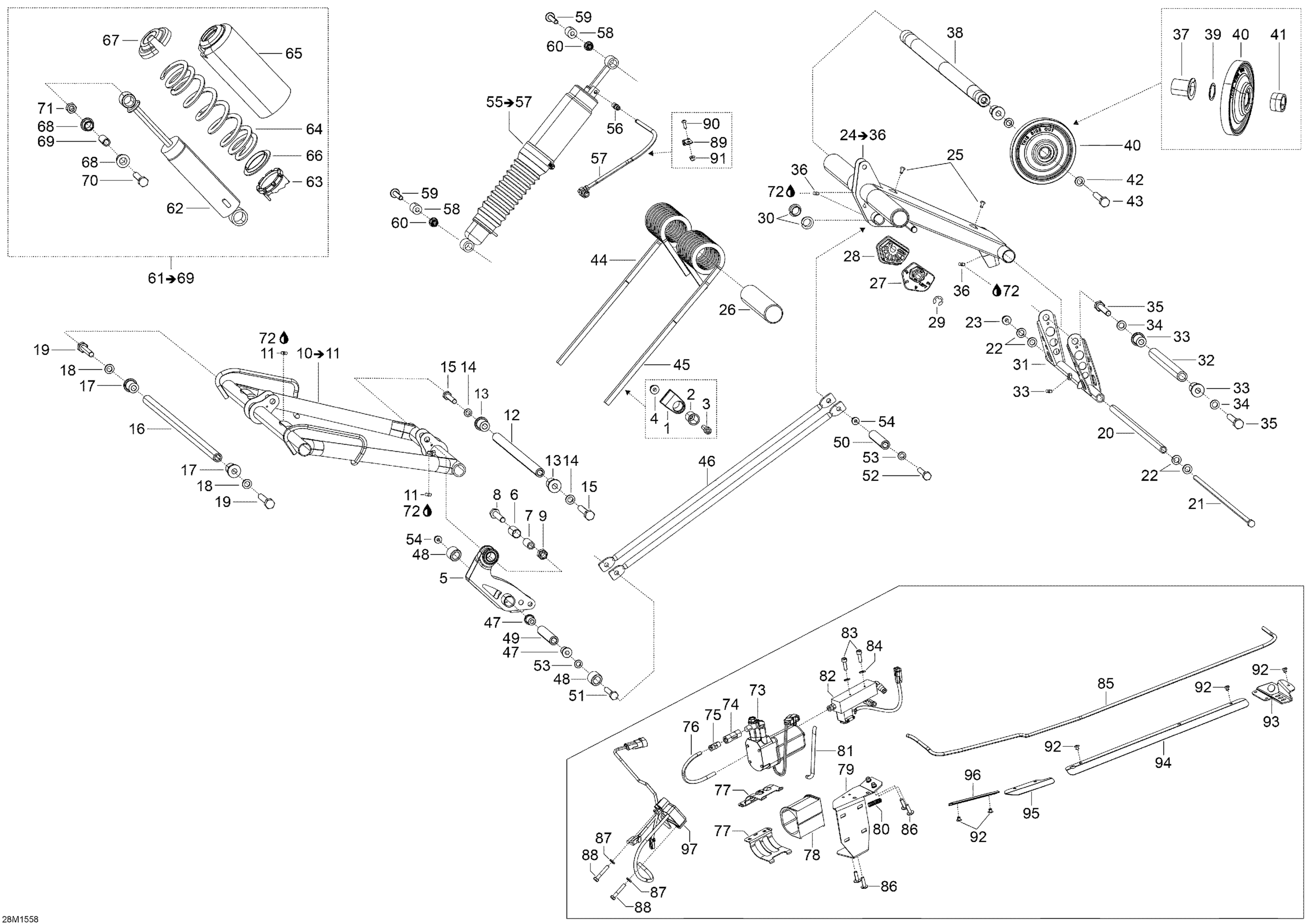 Схема узла: Rear Suspension B _28M1554